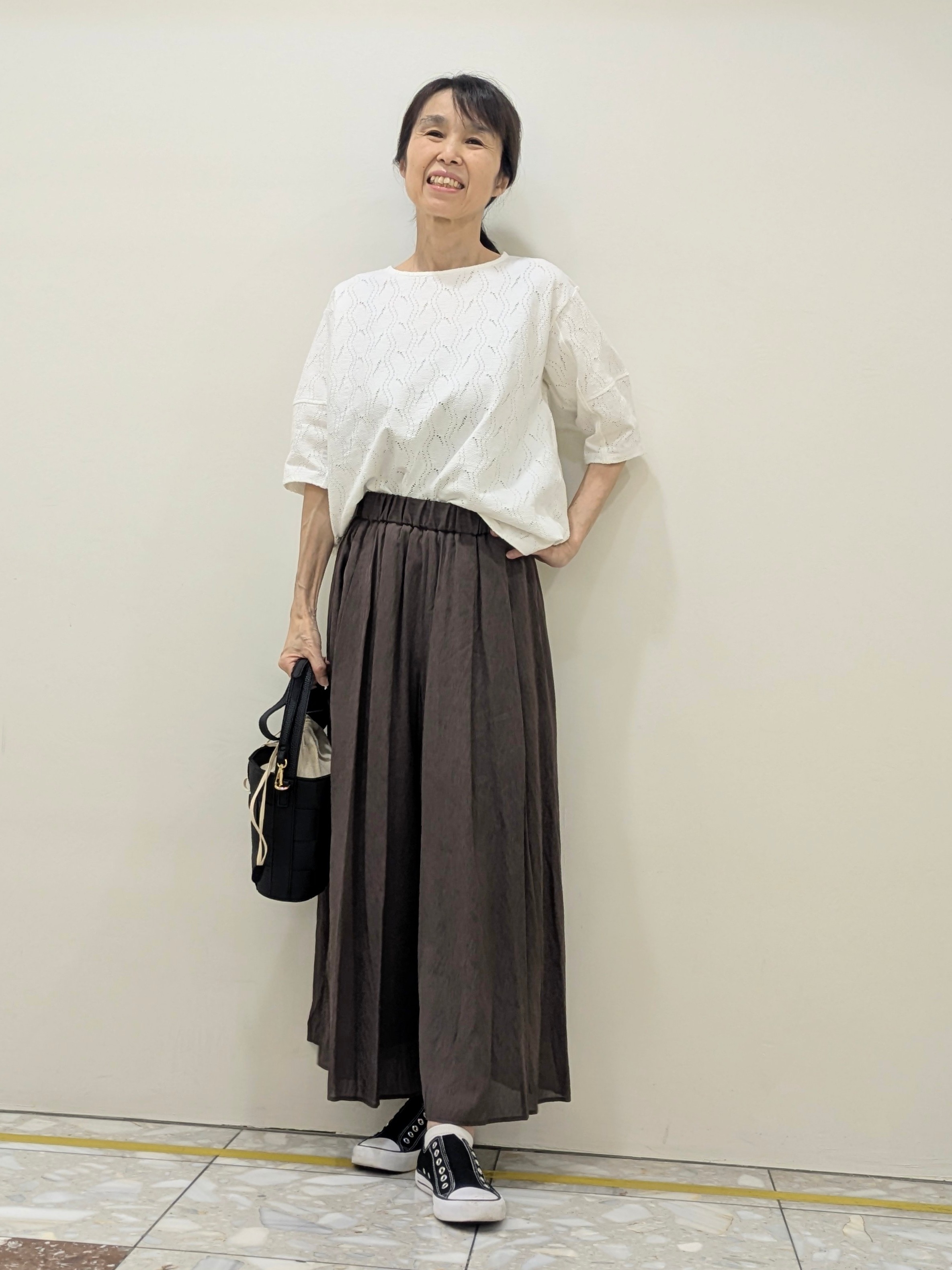 keikoさんの「Dessin｜【マシンウォッシャブル】5分袖レースカットソー」を使ったコーディネート