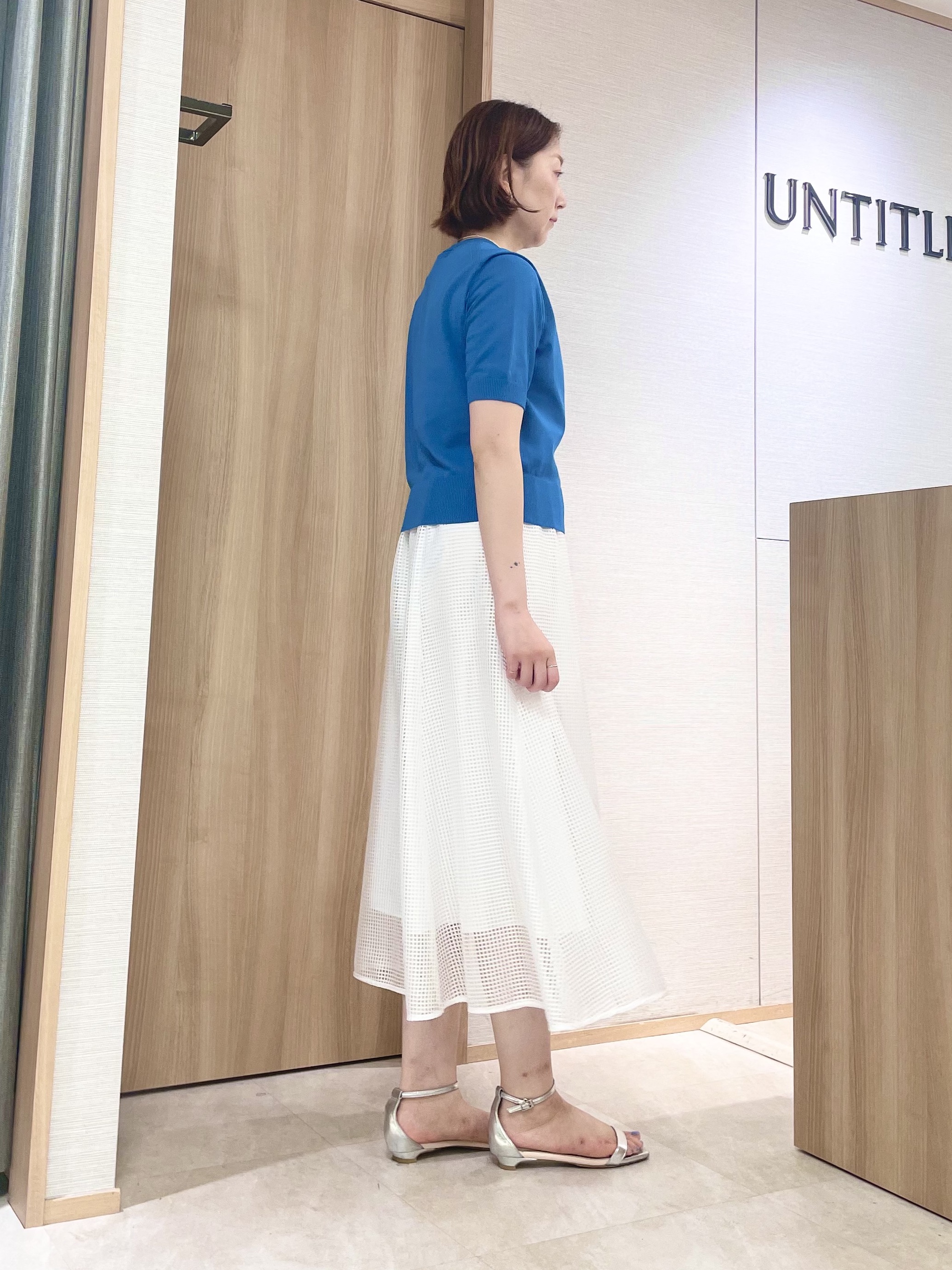 aliceさんの「UNTITLED｜【すっきりコンパクト】ドライタッチ5分袖カーディガン」を使ったコーディネート