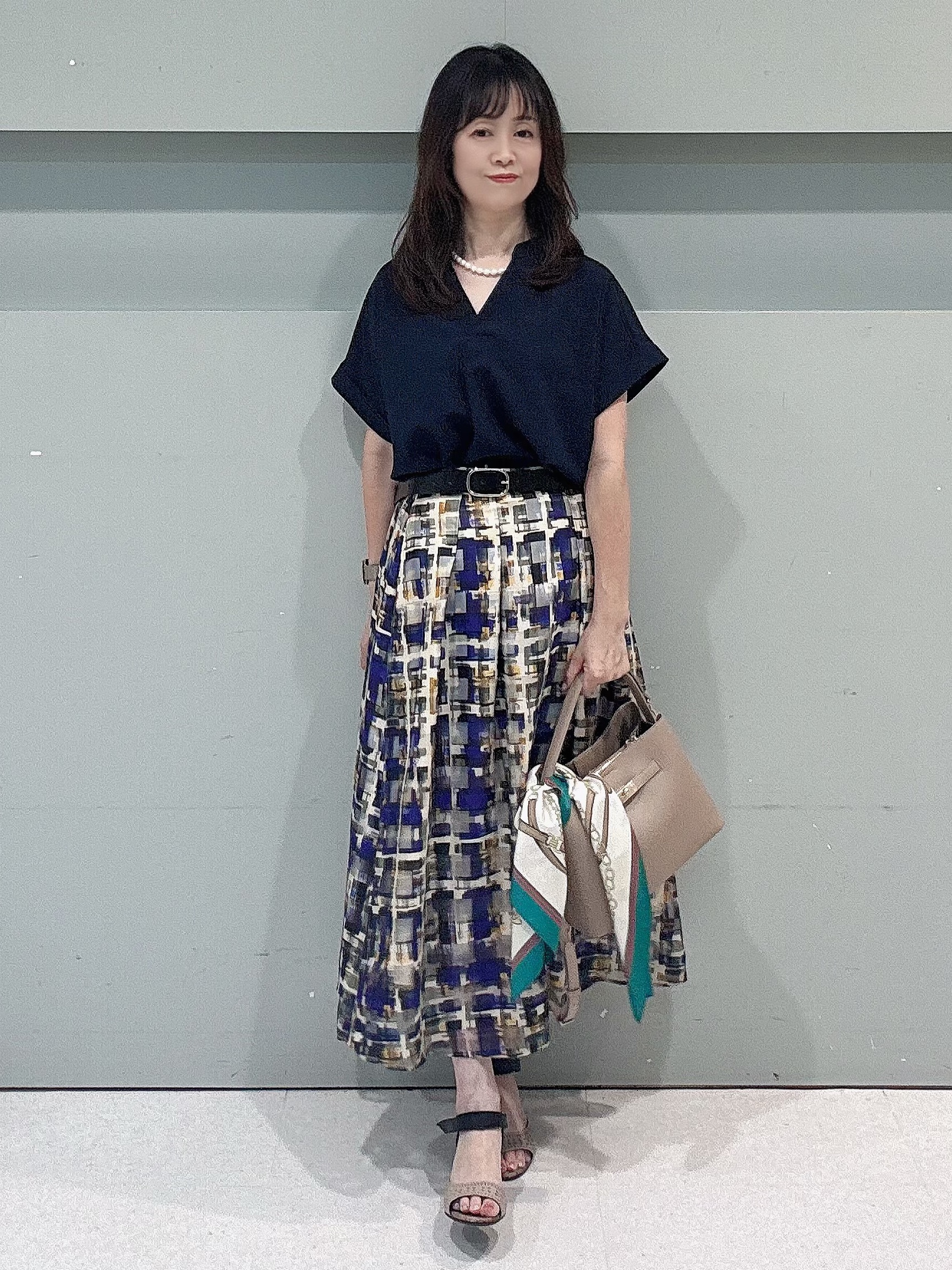 makiさんの「UNTITLED｜【セットアップ可/通気性/UVカット】エアリークールブラウス」を使ったコーディネート
