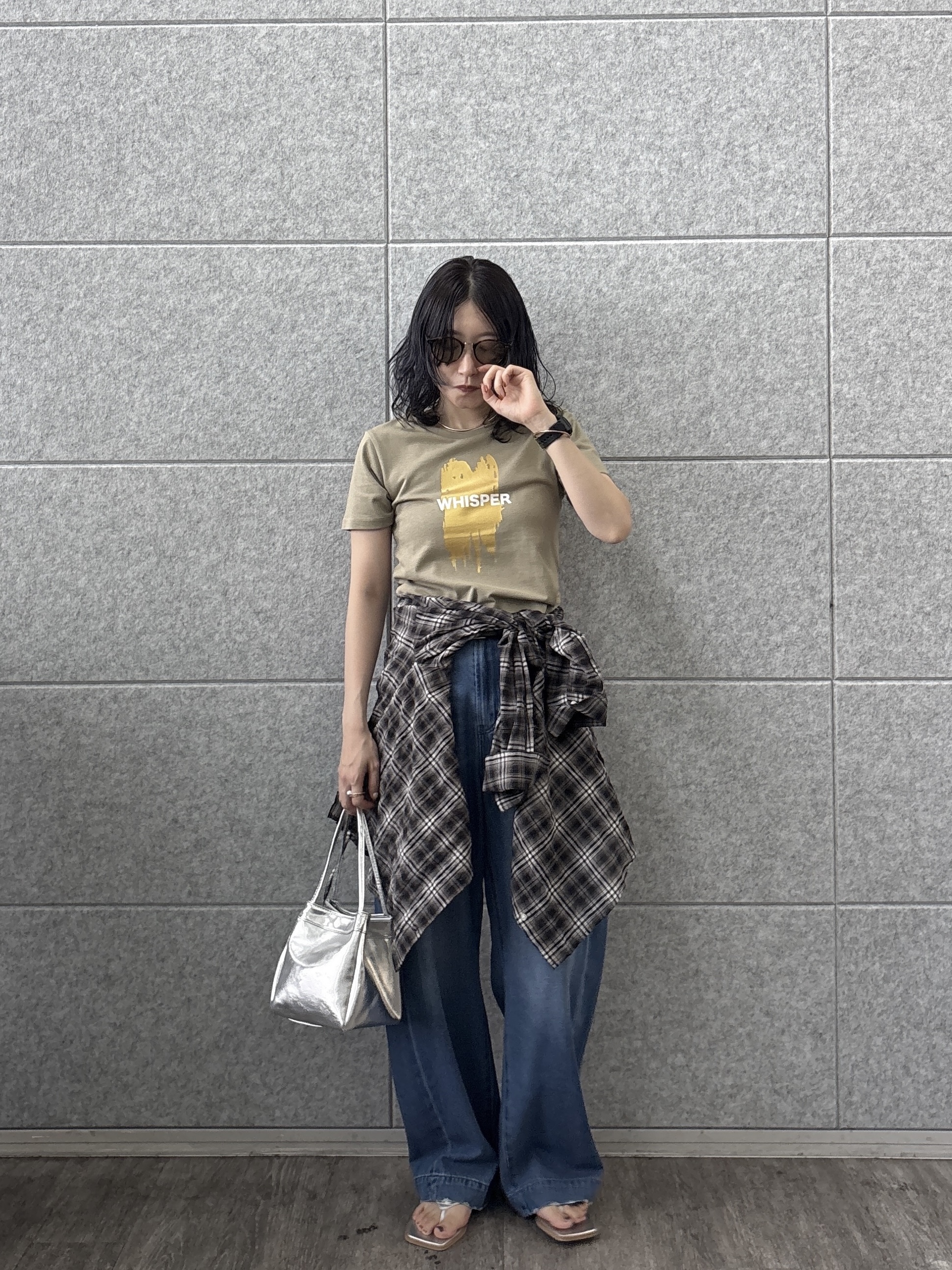 kotakiさんの「INDIVI｜フード付 シアーチェックシャツ」を使ったコーディネート