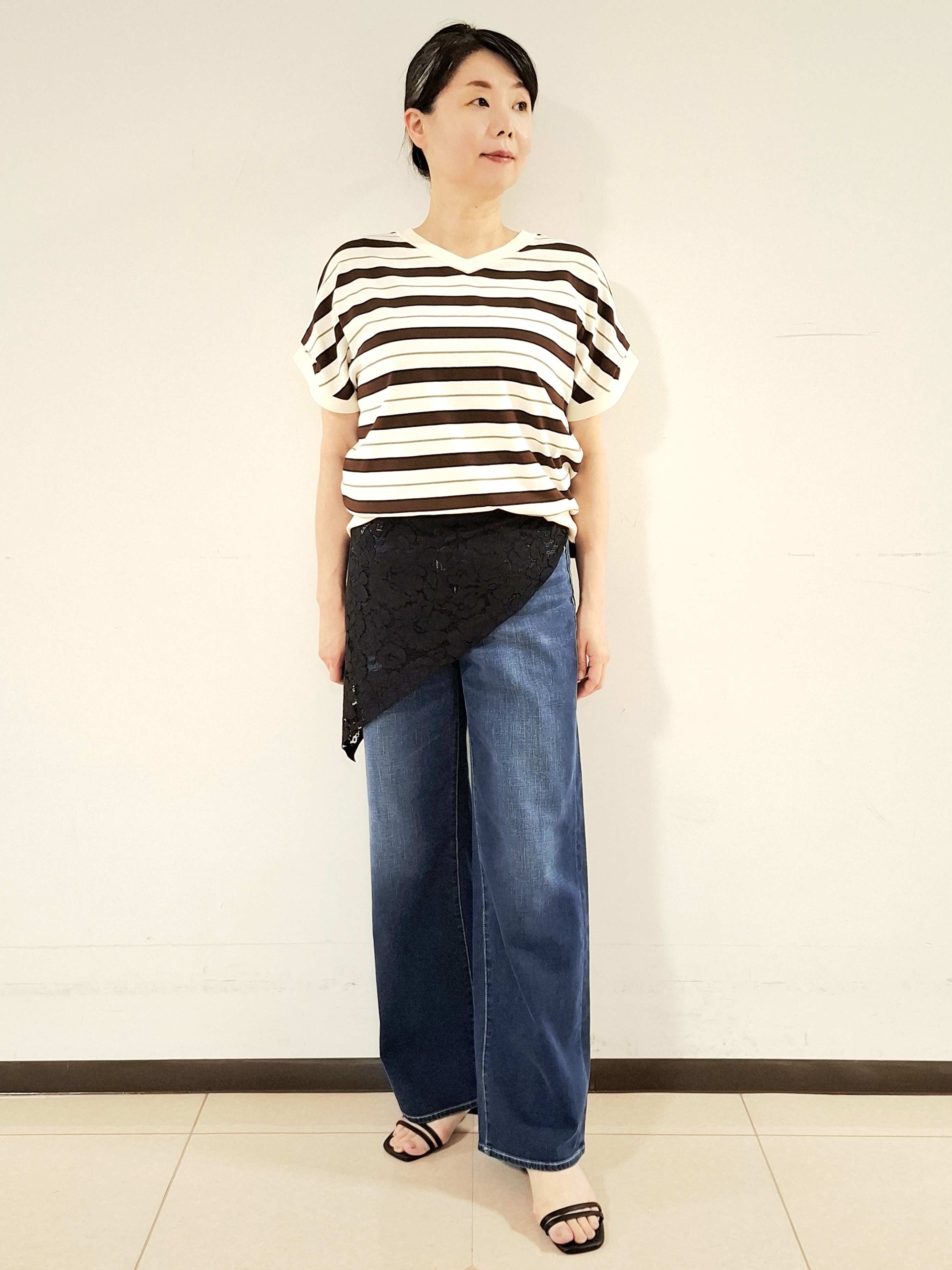 ねぎさんの「UNTITLED｜【肌に張り付かない/前後2WAY】ドライタッチコットンプルオーバー」を使ったコーディネート