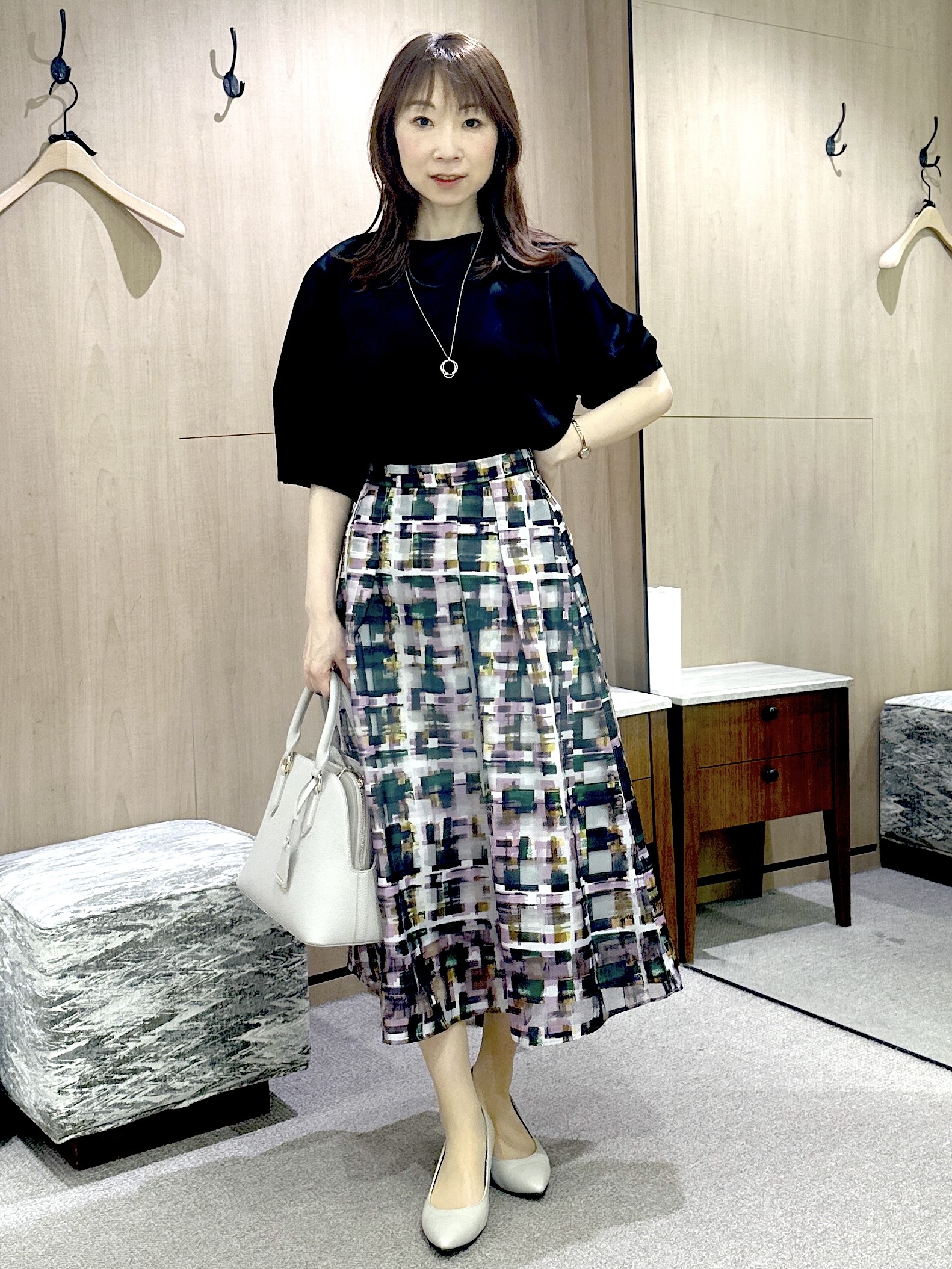 Miwaさんの「UNTITLED｜【汗染み防止/接触冷感】ランタンスリーブプルオーバー」を使ったコーディネート