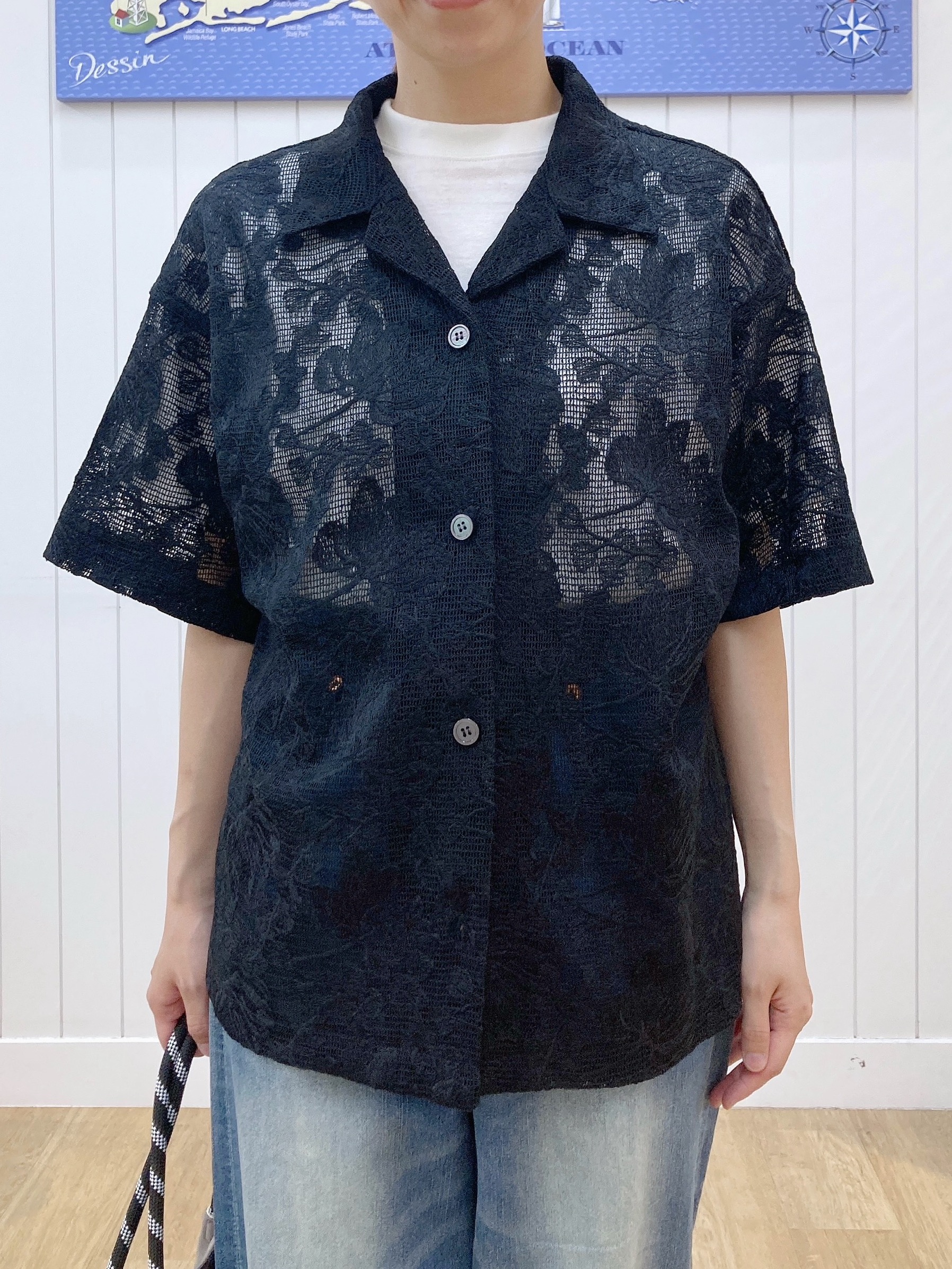 yoshiさんの「Dessin｜カラミレース 開襟シャツ」を使ったコーディネート