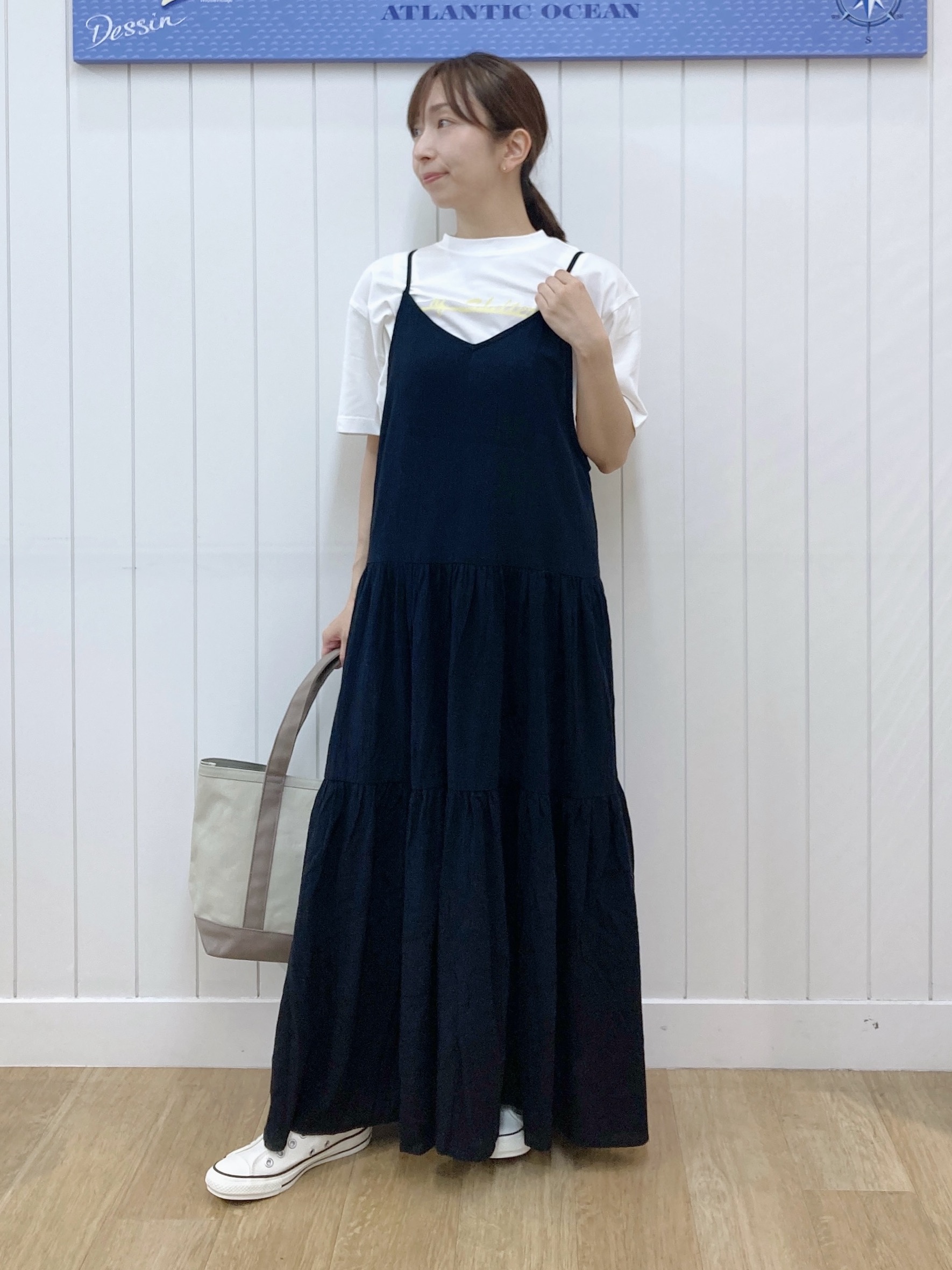 yoshiさんの「Dessin｜コットンボイル フレアワンピース」を使ったコーディネート