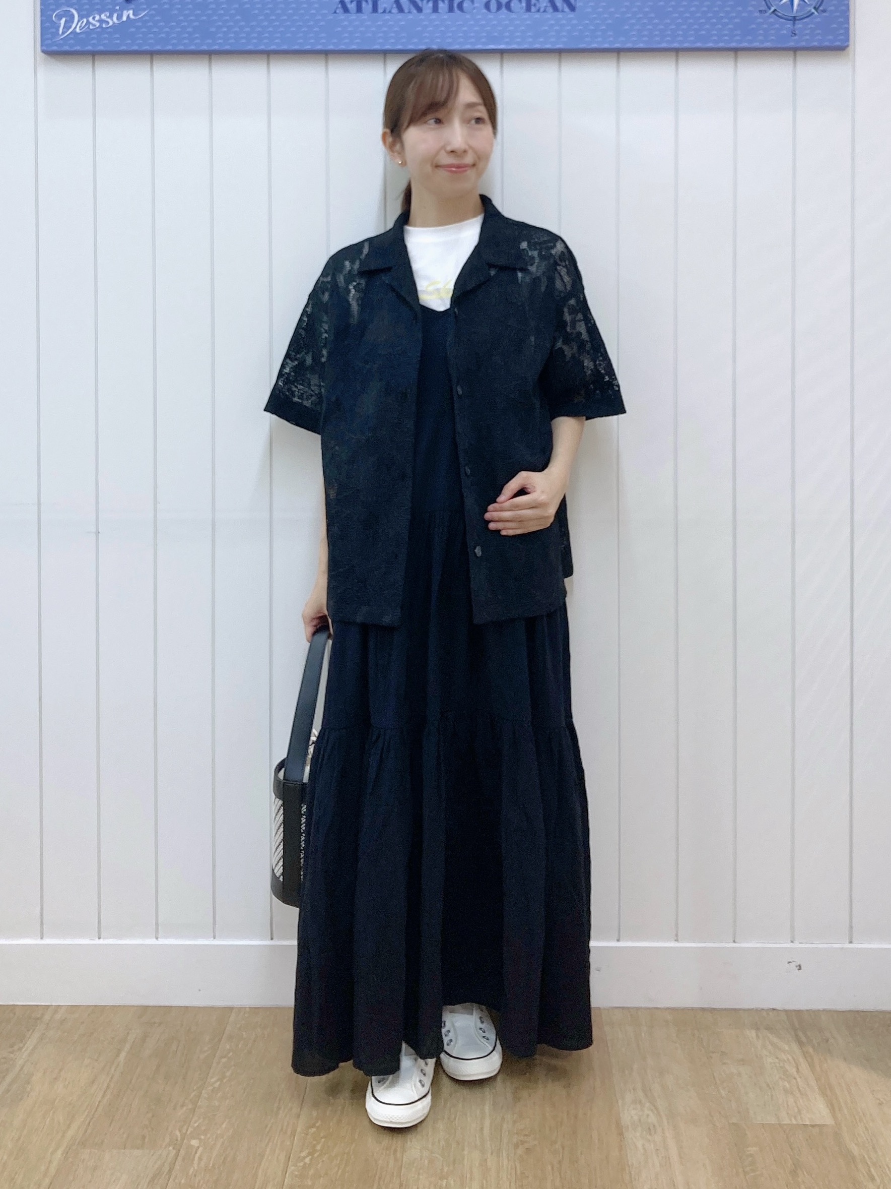 yoshiさんの「Dessin｜コットンボイル フレアワンピース」を使ったコーディネート