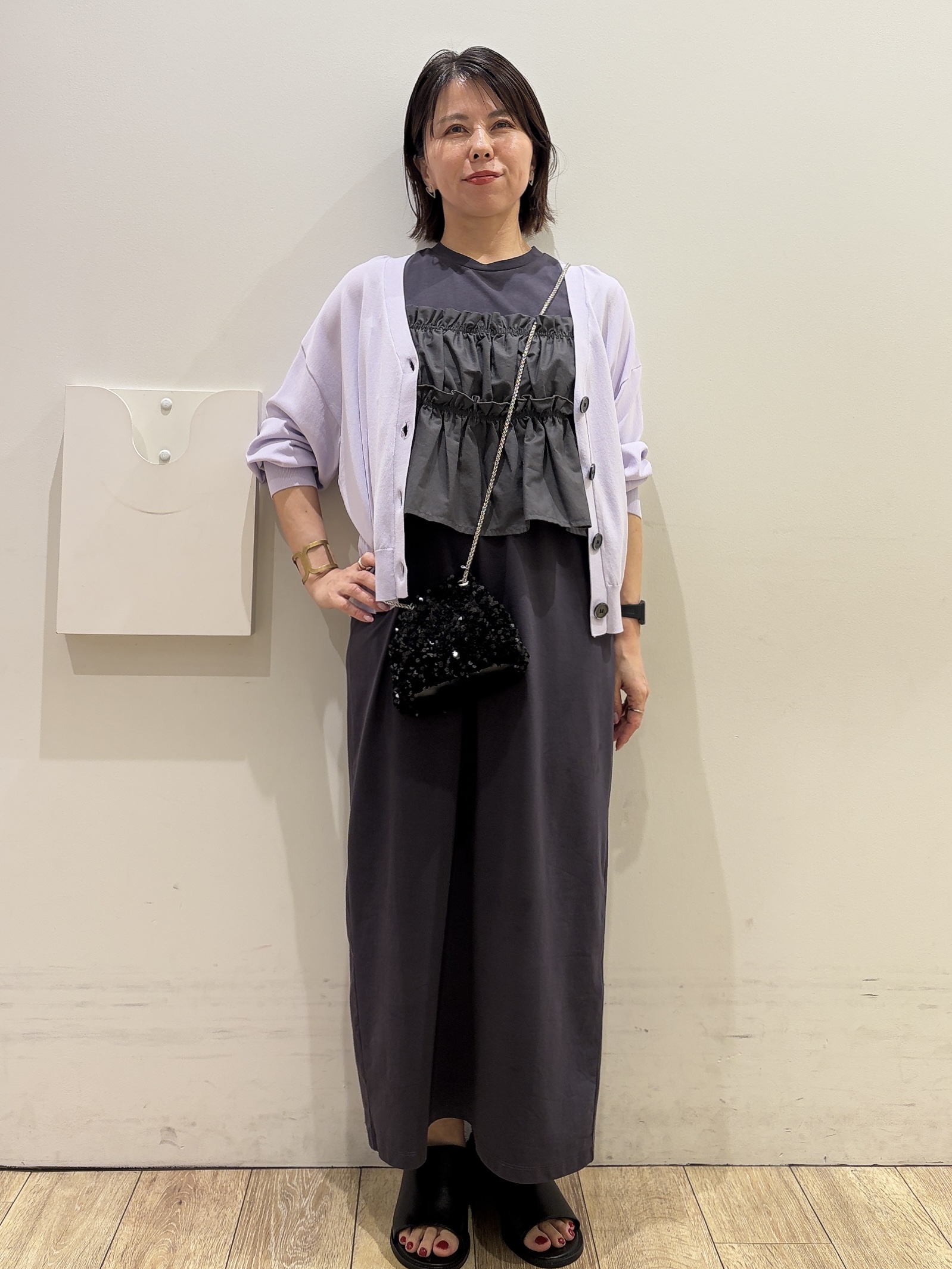YUKOさんの「index｜ビスチェ付きワンピース【ツインセット／洗濯機OK】」を使ったコーディネート