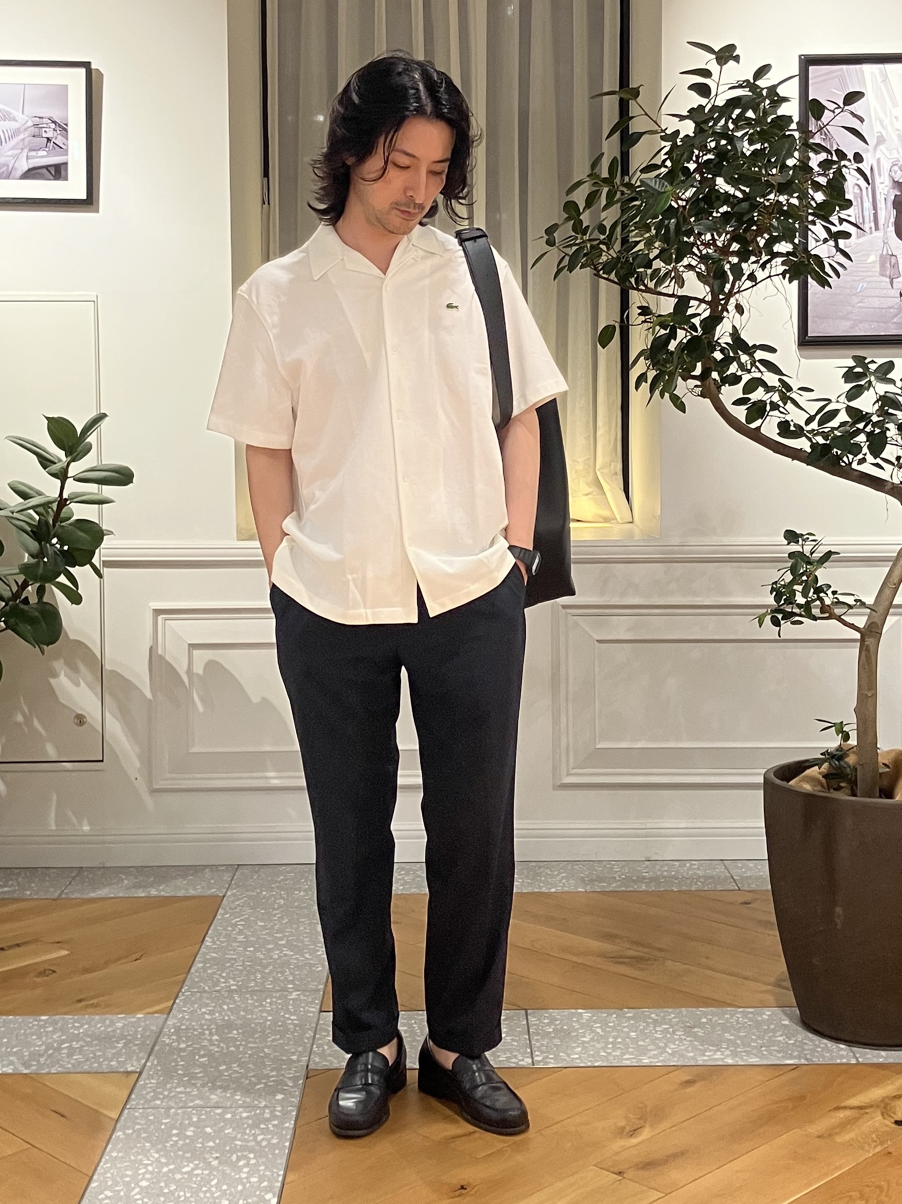 junyaさんの「DRESSTERIOR｜LACOSTE（ラコステ）WOVEN SHIRT｜Tシャツ」を使ったコーディネート