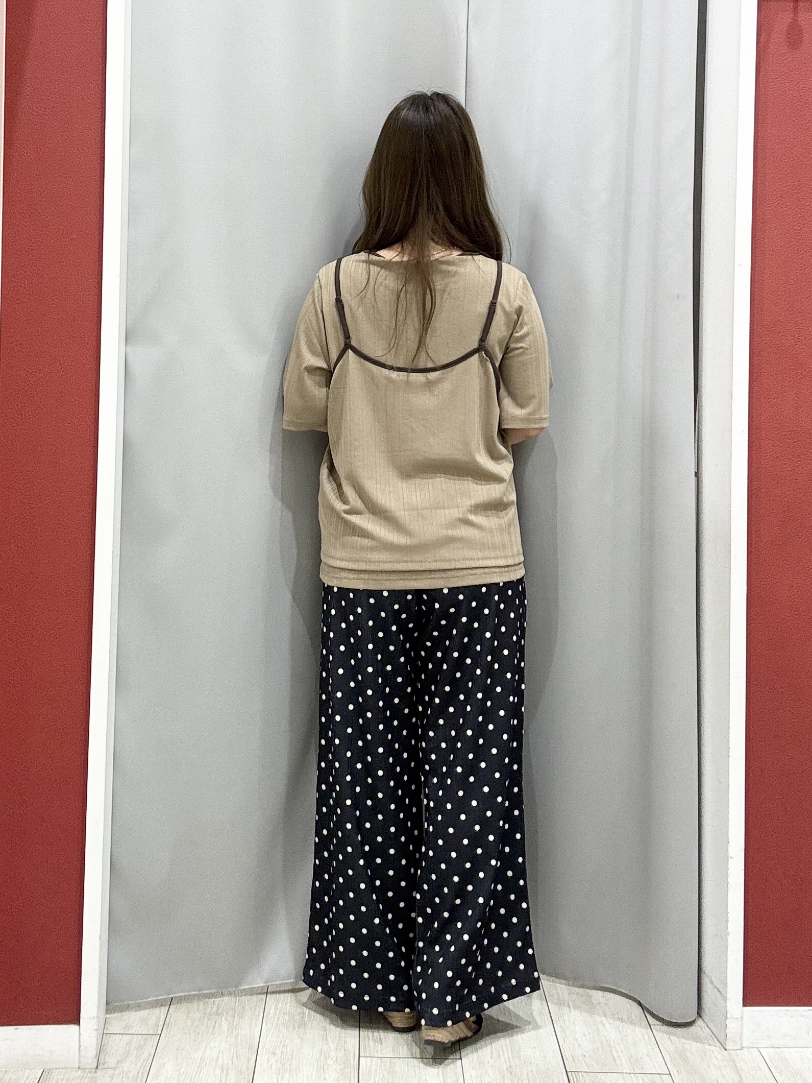 shioさんの「SHOO･LA･RUE｜細見えランダムテレコ 配色キャミセット」を使ったコーディネート