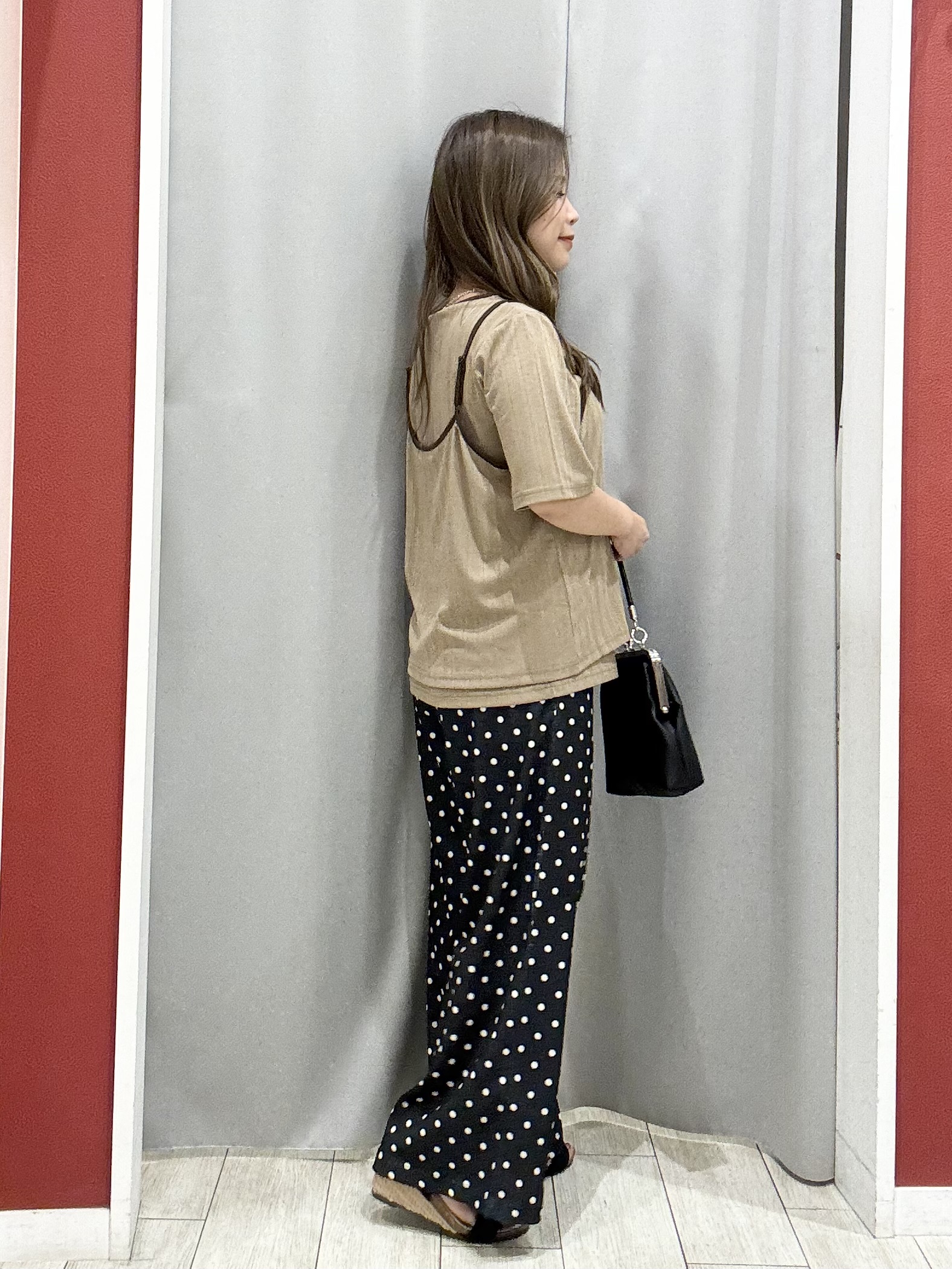 shioさんの「SHOO･LA･RUE｜細見えランダムテレコ 配色キャミセット」を使ったコーディネート