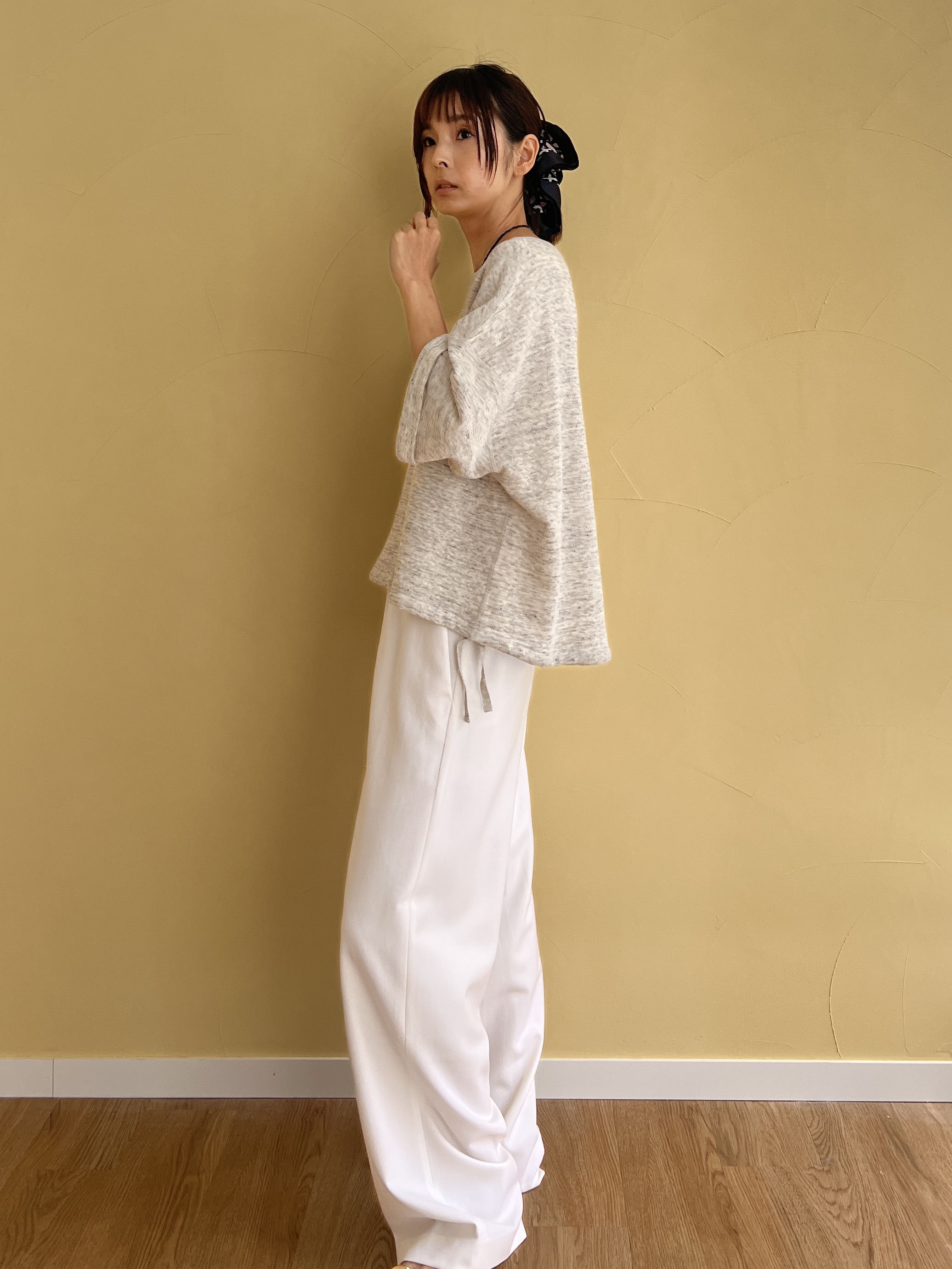 misaさんの「DRESSTERIOR｜【ウォッシャブル/セットアップ可】リネン混裏毛ドロストプルオーバー」を使ったコーディネート