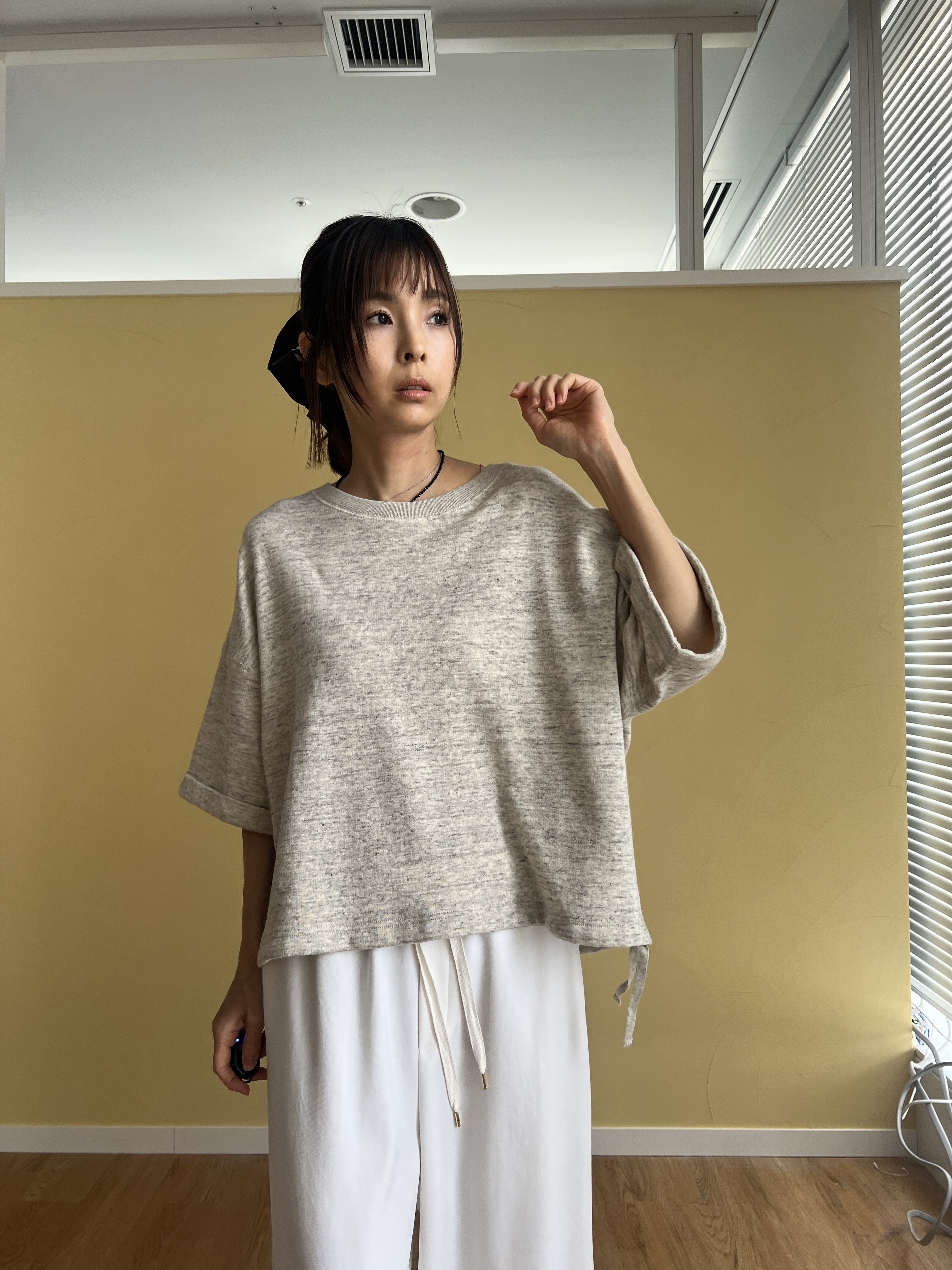 misaさんの「DRESSTERIOR｜【ウォッシャブル/セットアップ可】リネン混裏毛ドロストプルオーバー」を使ったコーディネート