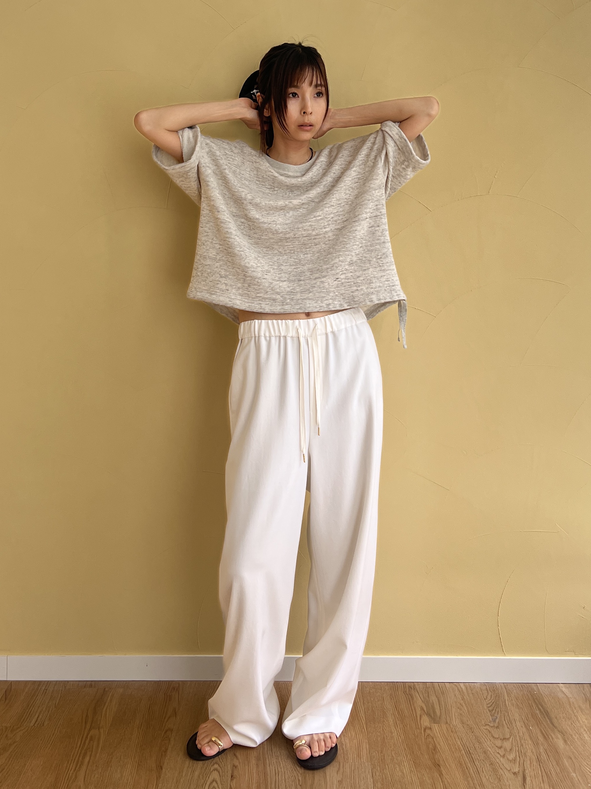 misaさんの「DRESSTERIOR｜【ウォッシャブル/セットアップ可】リネン混裏毛ドロストプルオーバー」を使ったコーディネート