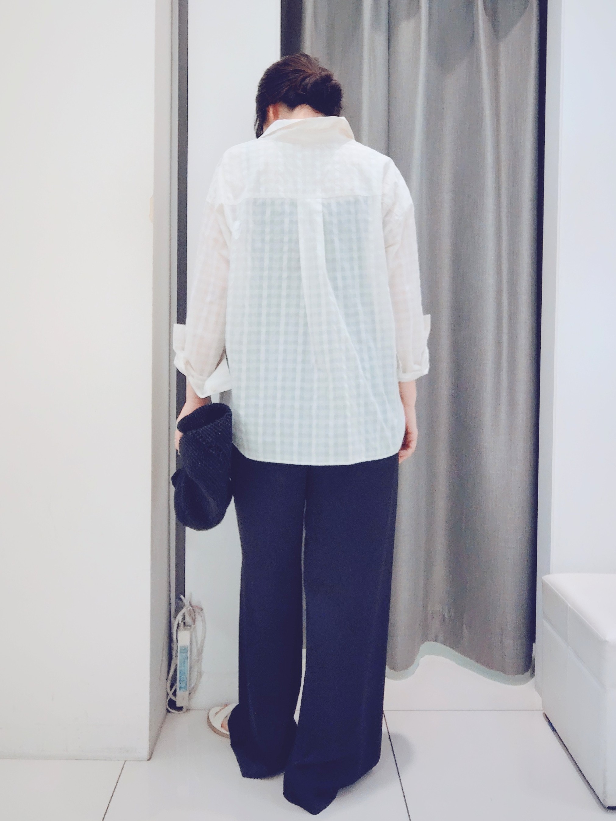 YABUさんの「UNTITLED｜シアーチェックシャツブラウス」を使ったコーディネート