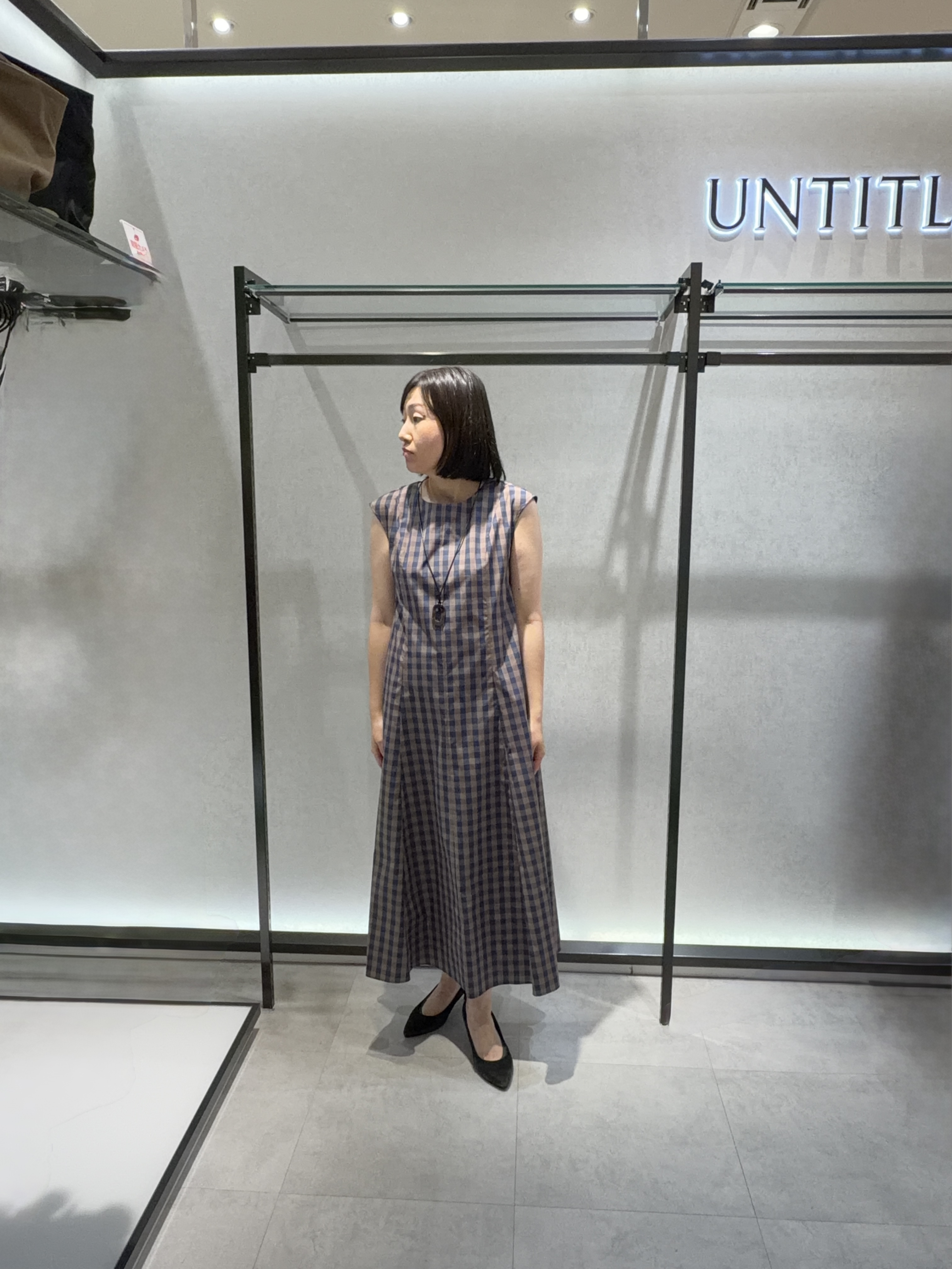 わたなべさんの「UNTITLED｜【すっきりコンパクト】ドライタッチ5分袖カーディガン」を使ったコーディネート