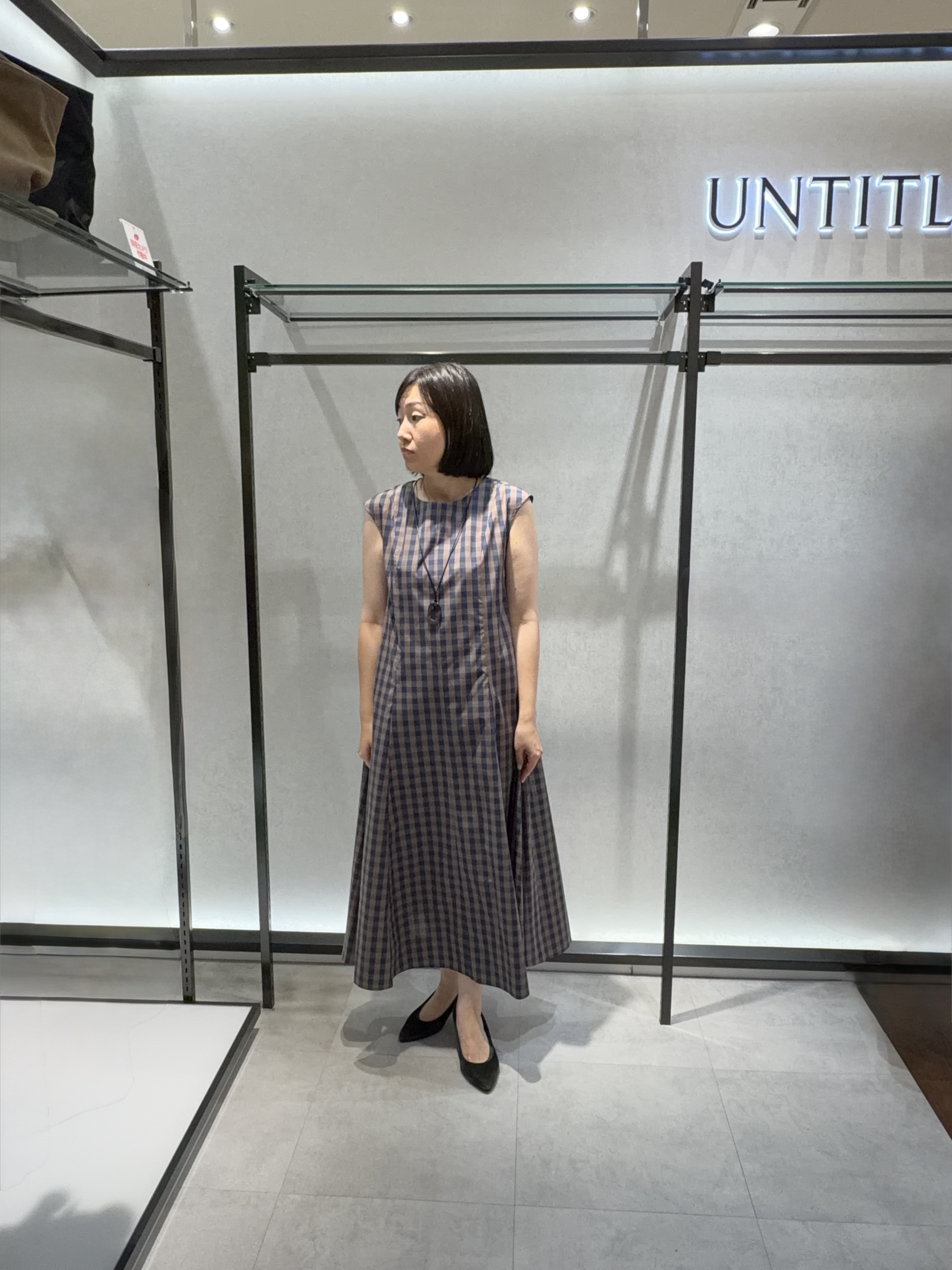 わたなべさんの「UNTITLED｜【すっきりコンパクト】ドライタッチ5分袖カーディガン」を使ったコーディネート