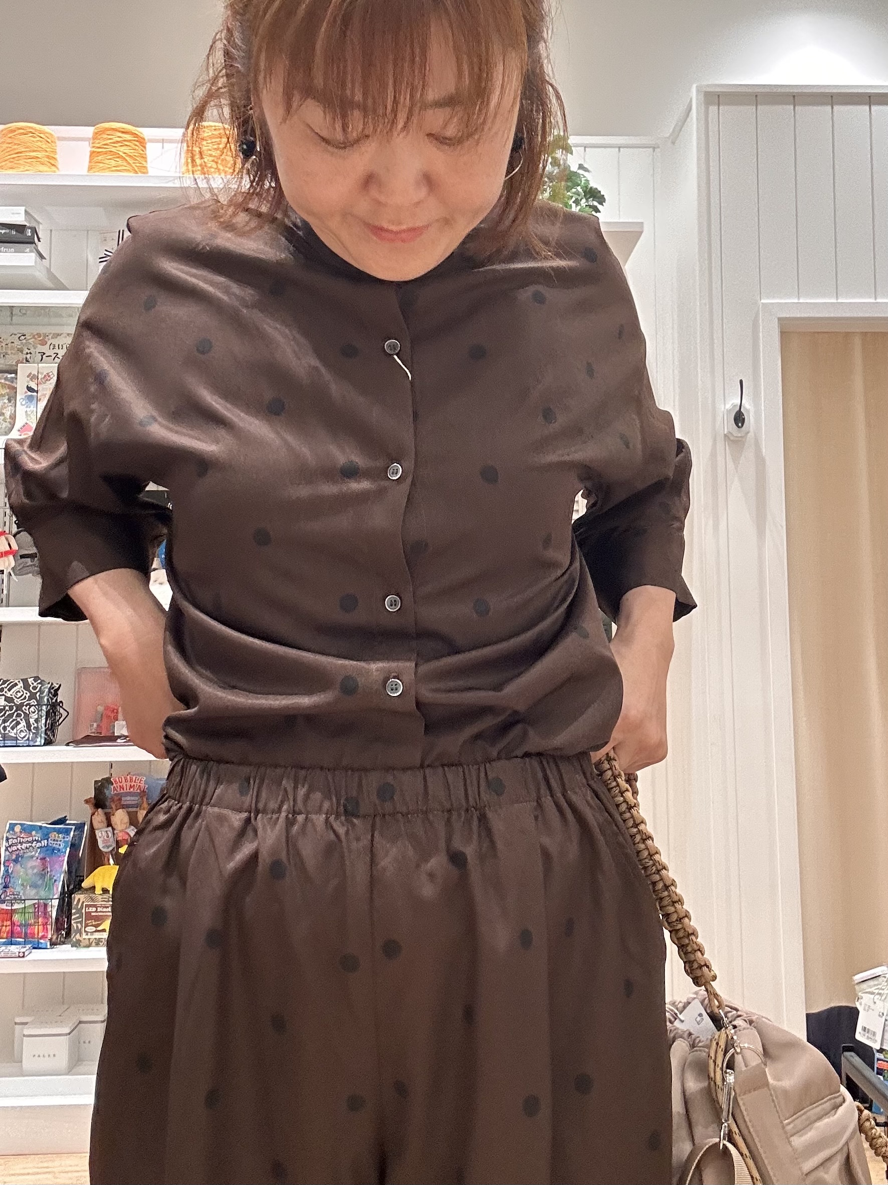 Aiさんの「Dessin｜【セットアップ可】ドットプリント ハーフスリーブシャツ」を使ったコーディネート