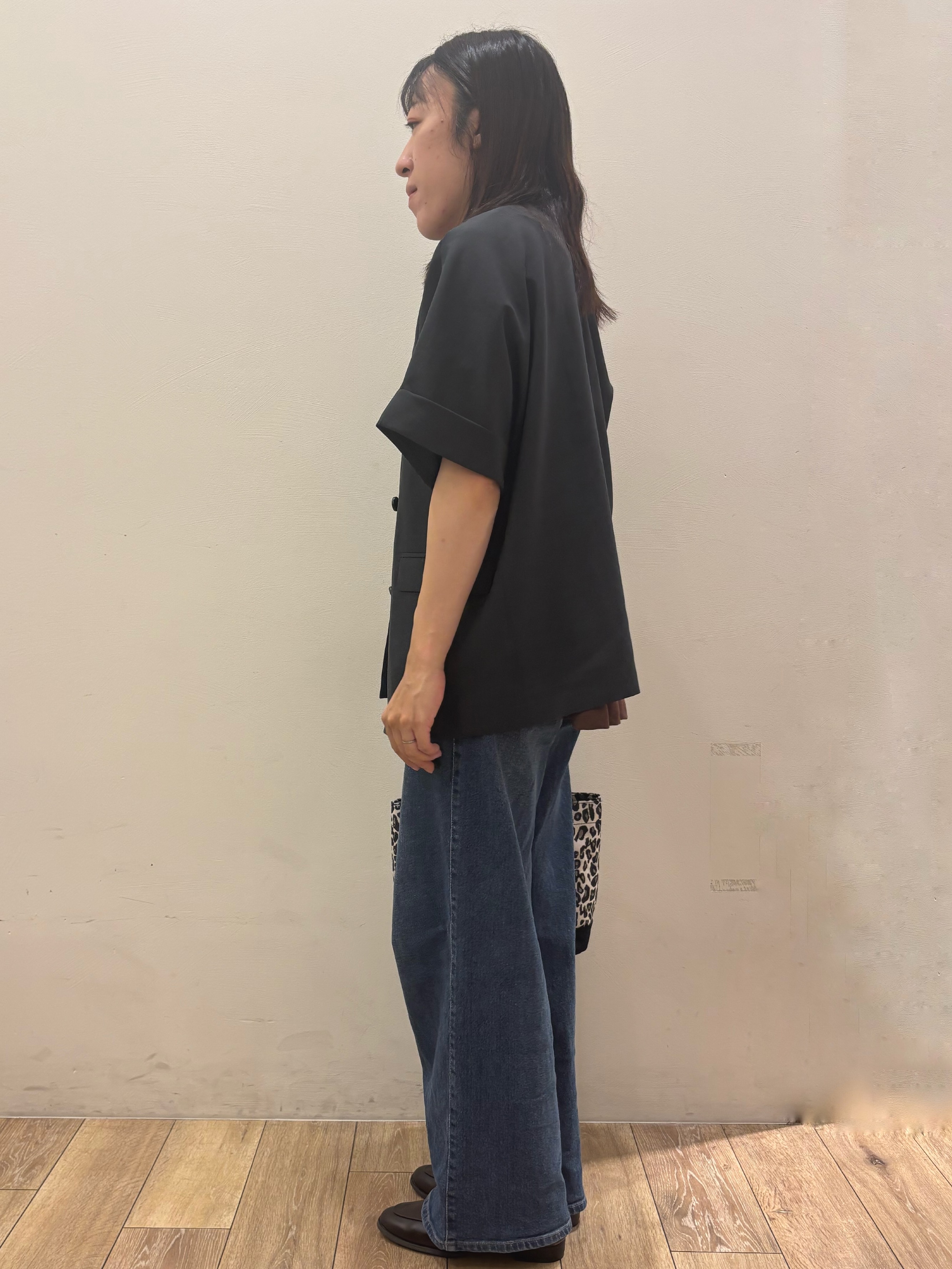 りょうさんの「OPAQUE.CLIP｜【接触冷感／吸水速乾／通気性】リネンライクジャケット《防シワ／洗濯機OK》」を使ったコーディネート