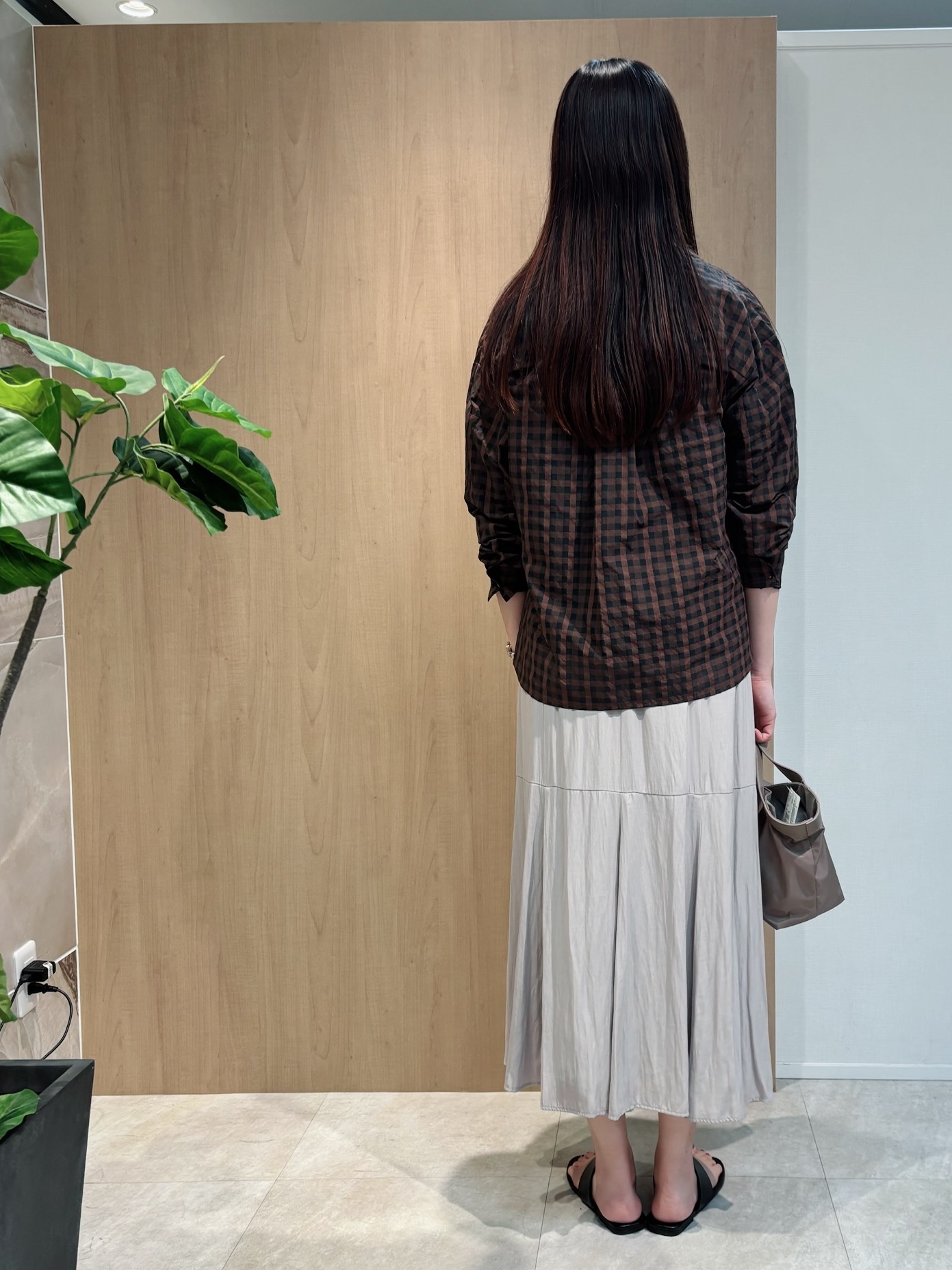 todaさんの「UNTITLED｜シアーチェックシャツブラウス」を使ったコーディネート
