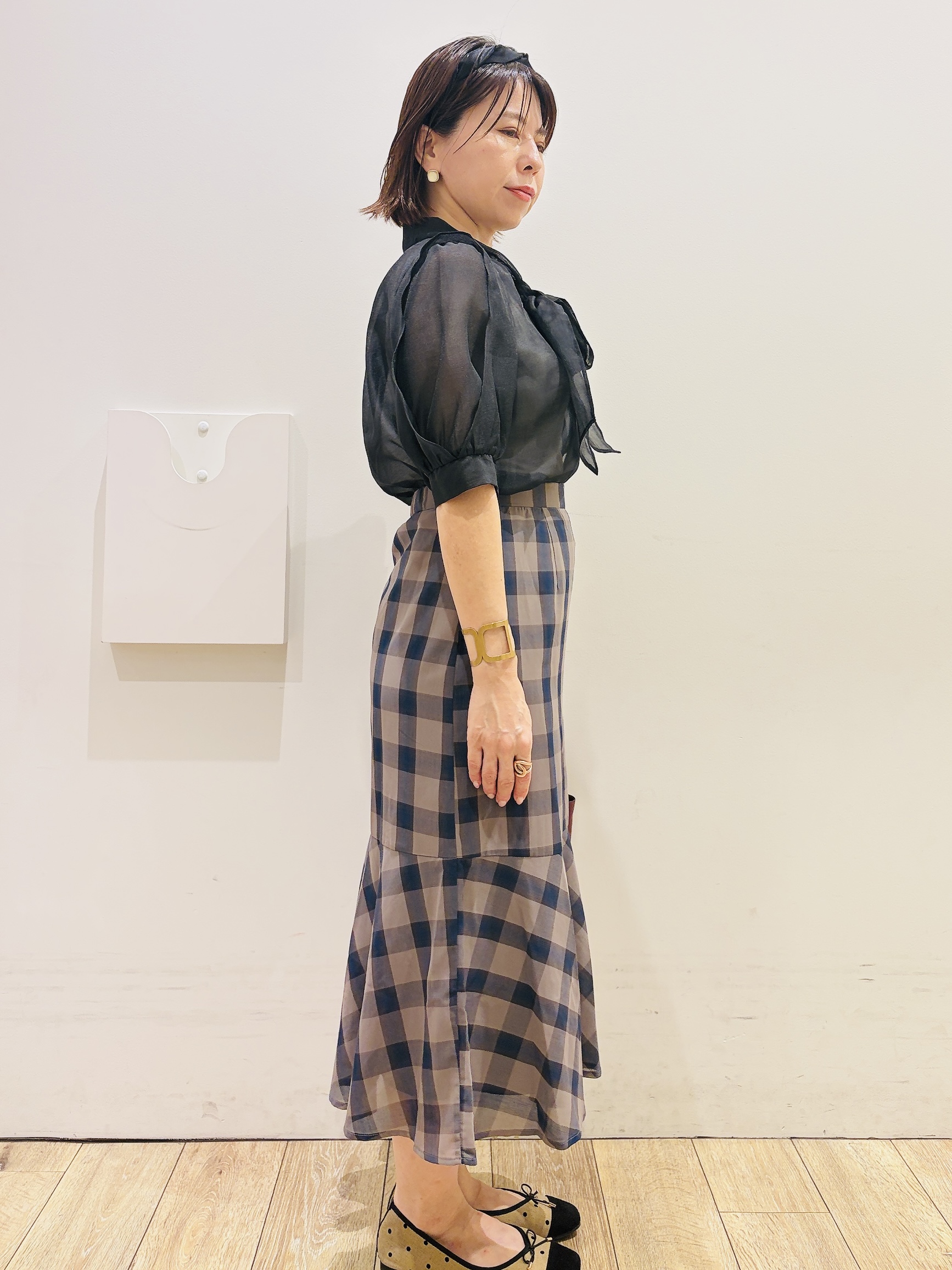 YUKOさんの「index｜オーガンシアーリボンフリルブラウス【洗濯機OK／イージーアイロン】」を使ったコーディネート