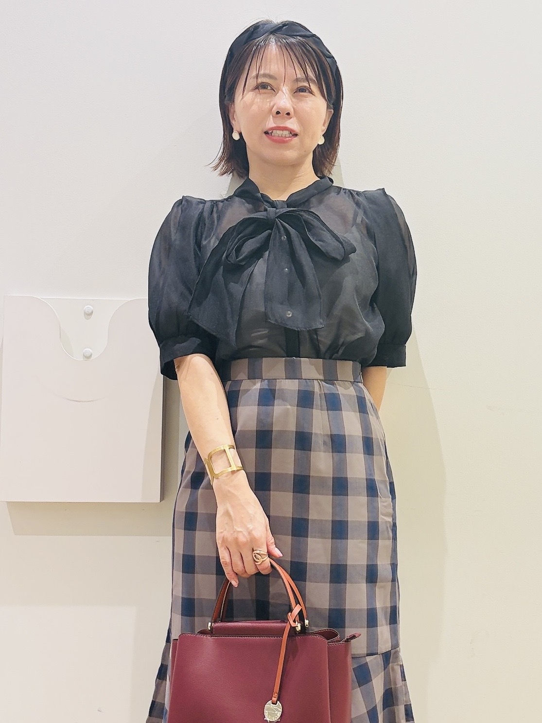 YUKOさんの「index｜オーガンシアーリボンフリルブラウス【洗濯機OK／イージーアイロン】」を使ったコーディネート