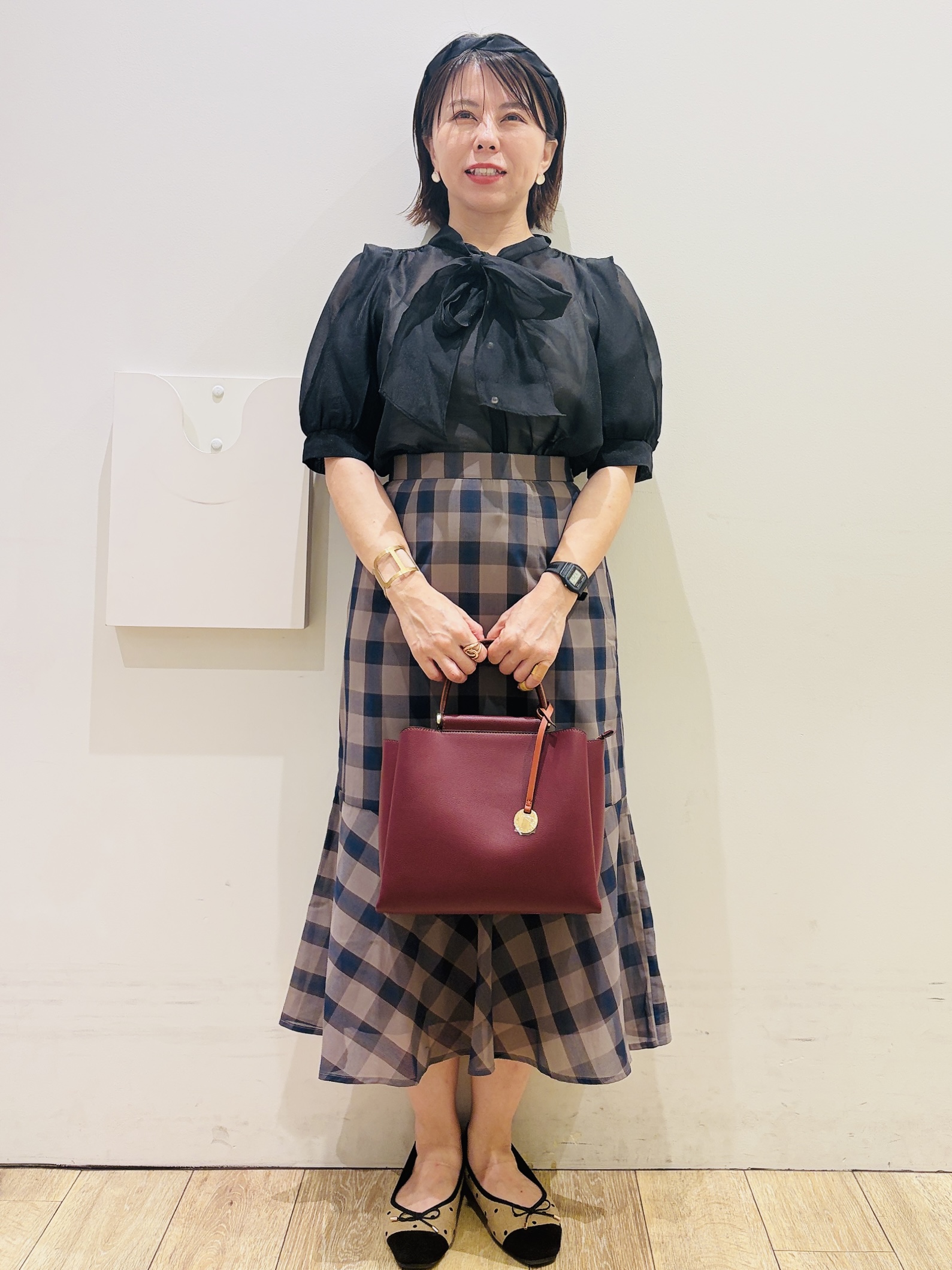 YUKOさんの「index｜オーガンシアーリボンフリルブラウス【洗濯機OK／イージーアイロン】」を使ったコーディネート