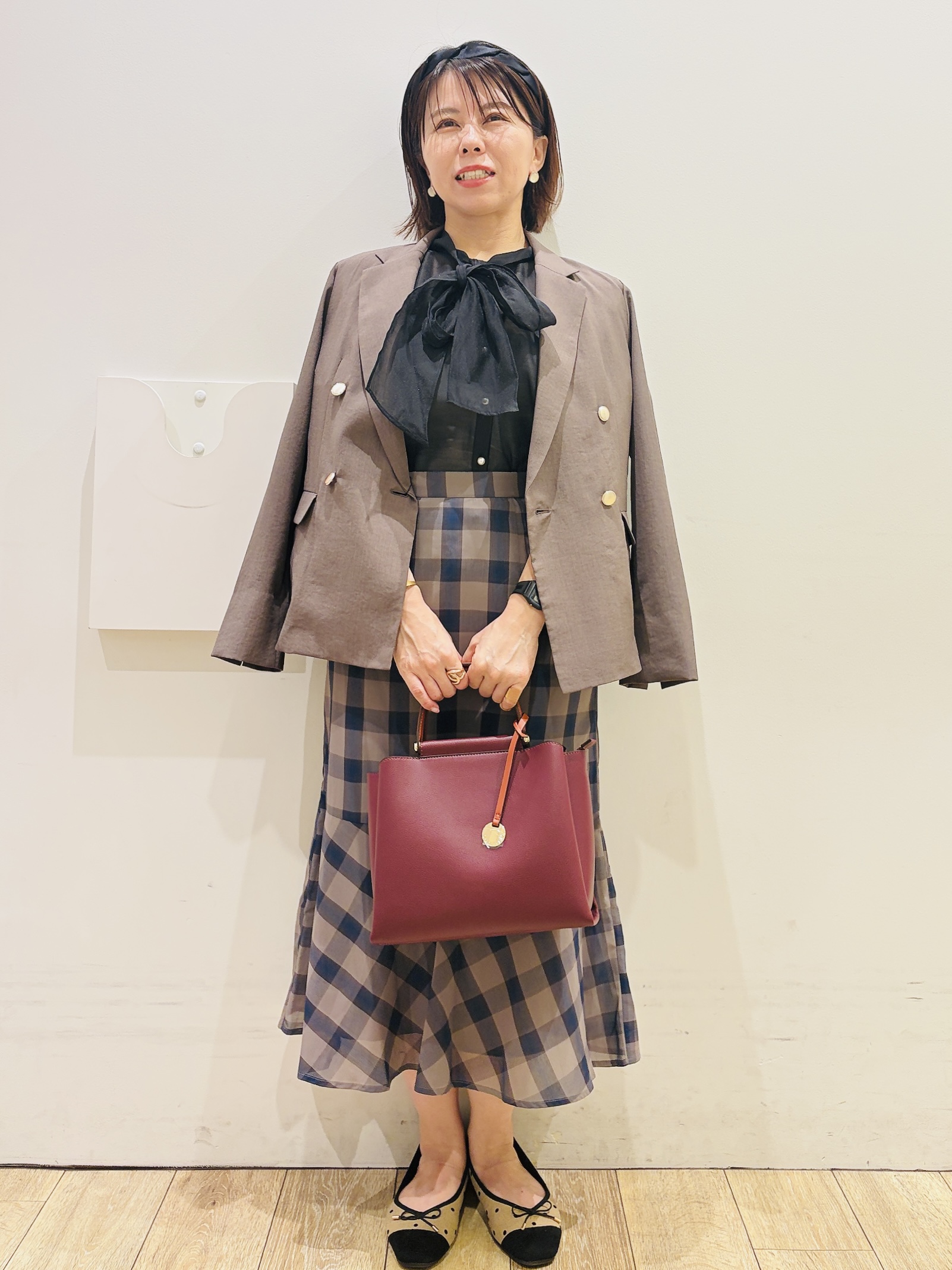 YUKOさんの「index｜オーガンシアーリボンフリルブラウス【洗濯機OK／イージーアイロン】」を使ったコーディネート