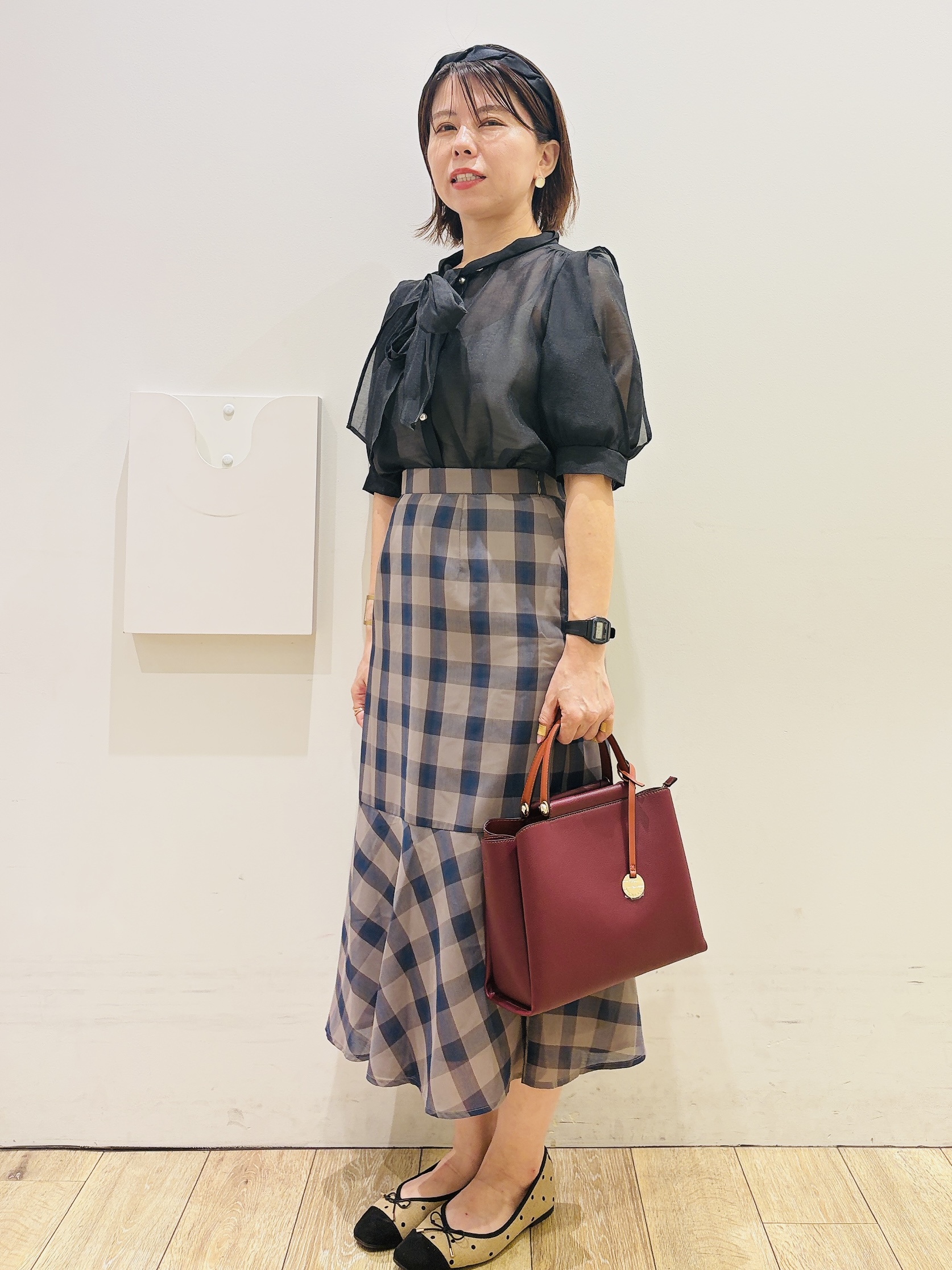 YUKOさんの「index｜オーガンシアーリボンフリルブラウス【洗濯機OK／イージーアイロン】」を使ったコーディネート
