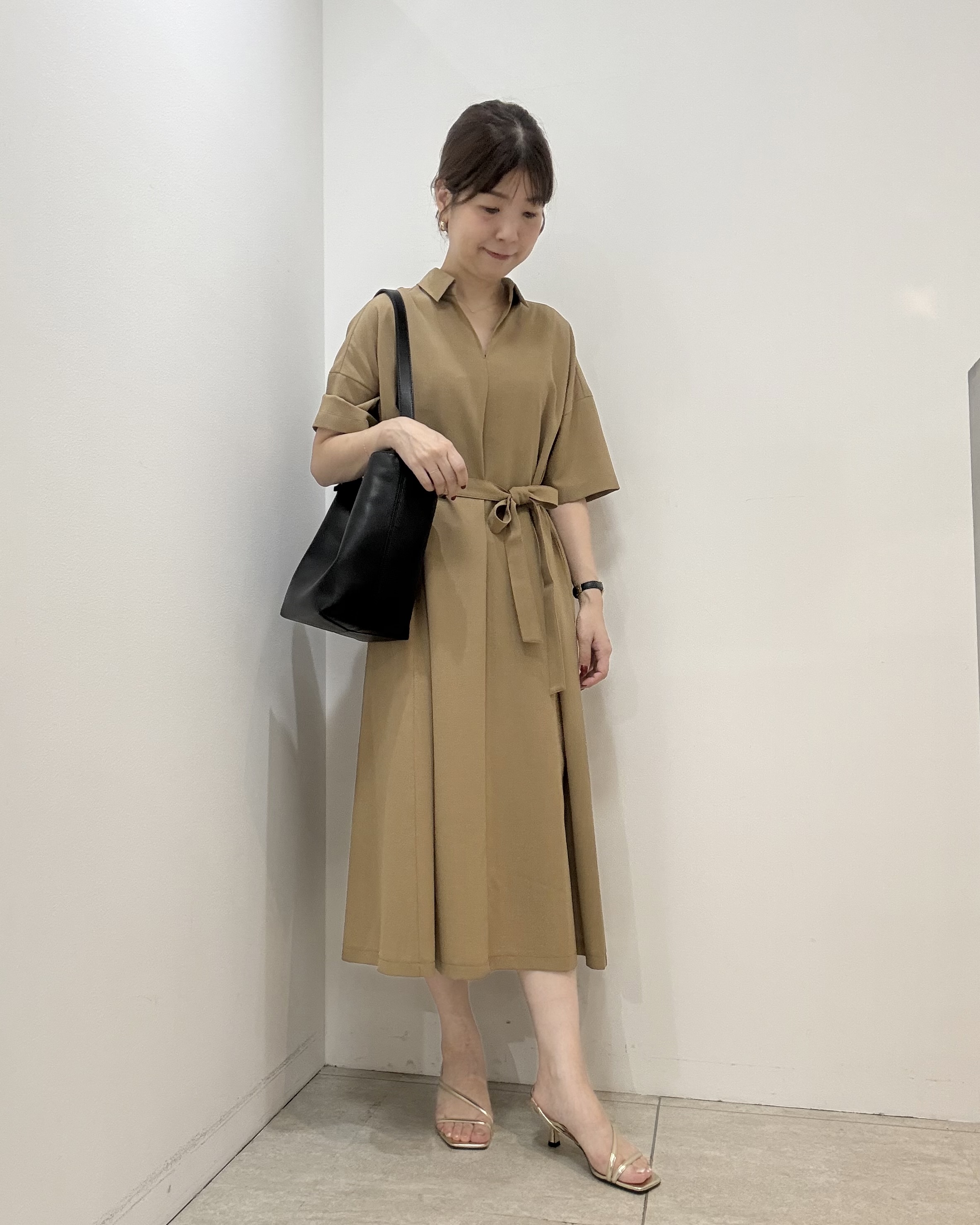 かなえさんの「UNTITLED｜【UVカット/接触冷感/通気性】エアリークールワンピース」を使ったコーディネート