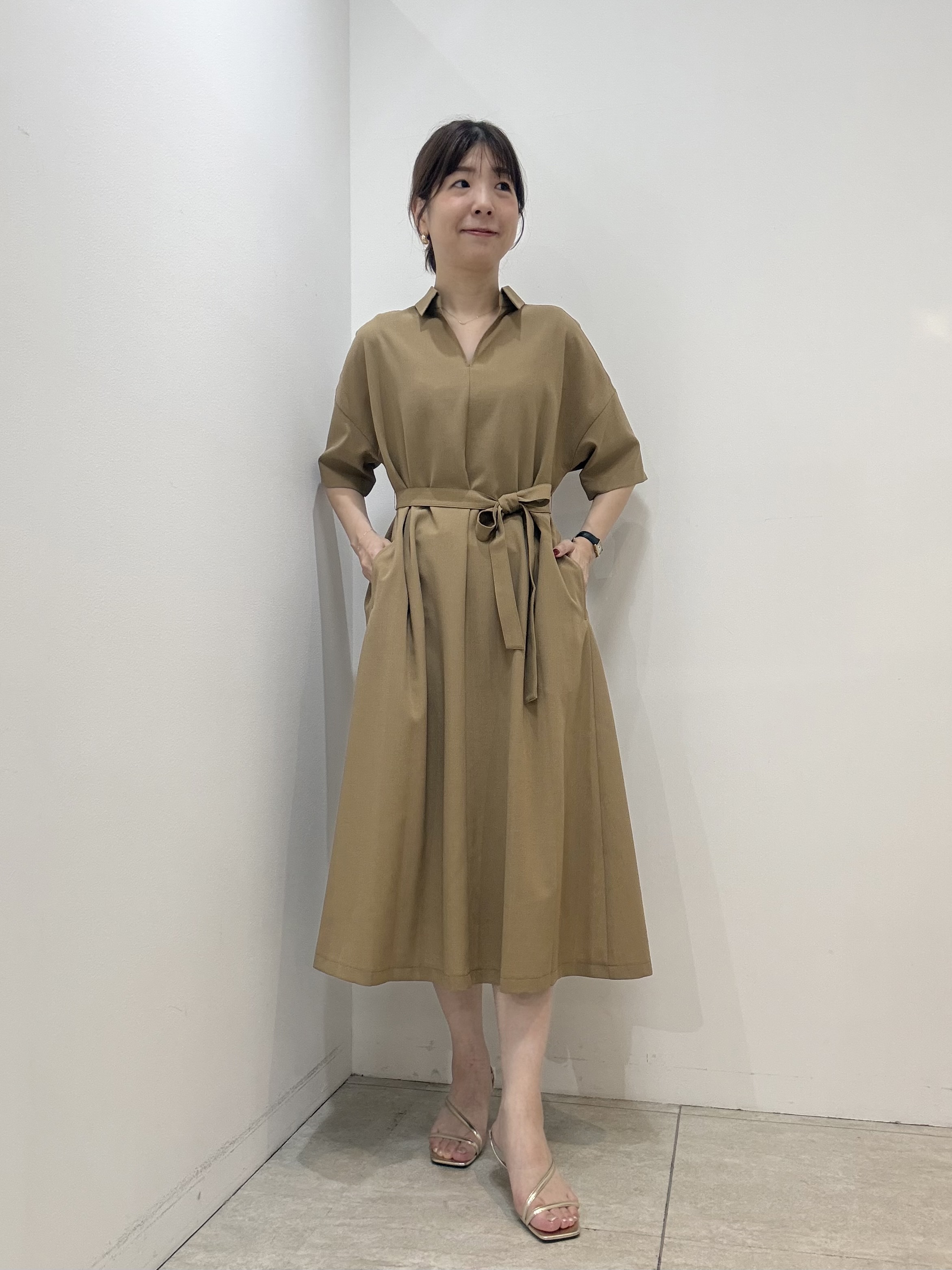 かなえさんの「UNTITLED｜【UVカット/接触冷感/通気性】エアリークールワンピース」を使ったコーディネート