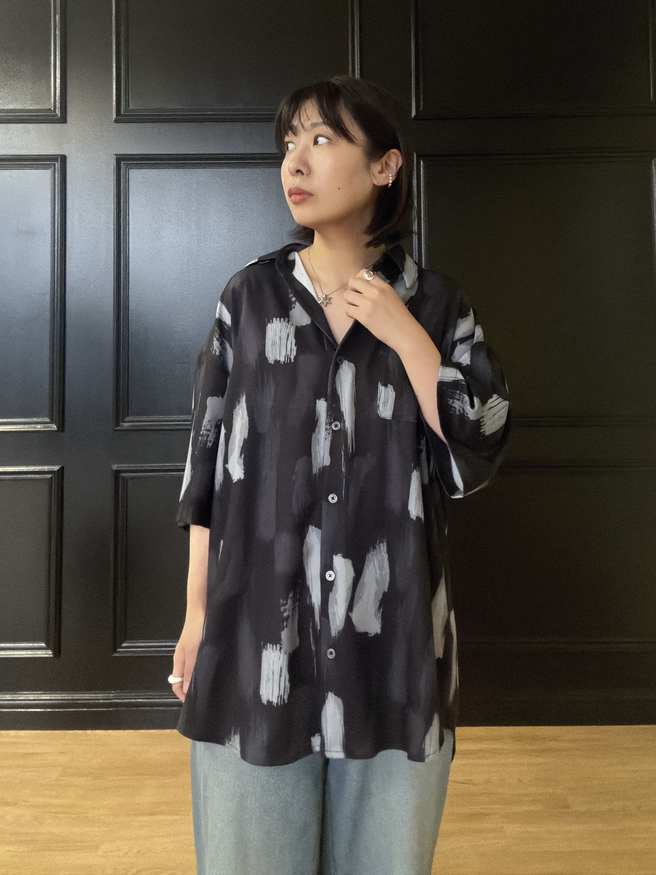 abeさんの「tk.TAKEO KIKUCHI｜【人気商品！】カラースイッチハーフジップポロ／ドロップショルダー／ポロシャツ／ドライタッチ」を使ったコーディネート