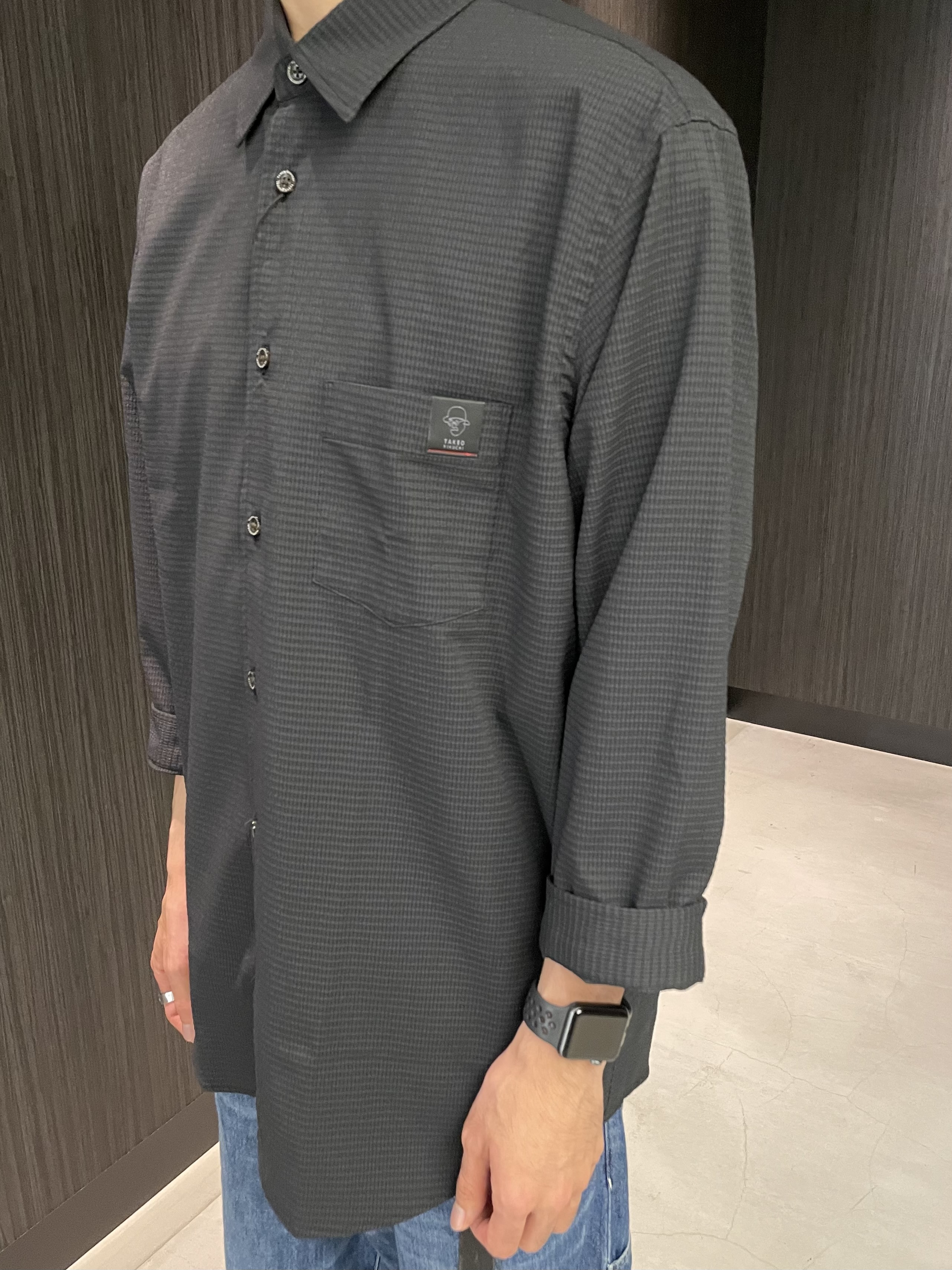 Okdさんの「TAKEO KIKUCHI｜【日本製】DotAir（R）サッカー7分袖シャツ」を使ったコーディネート