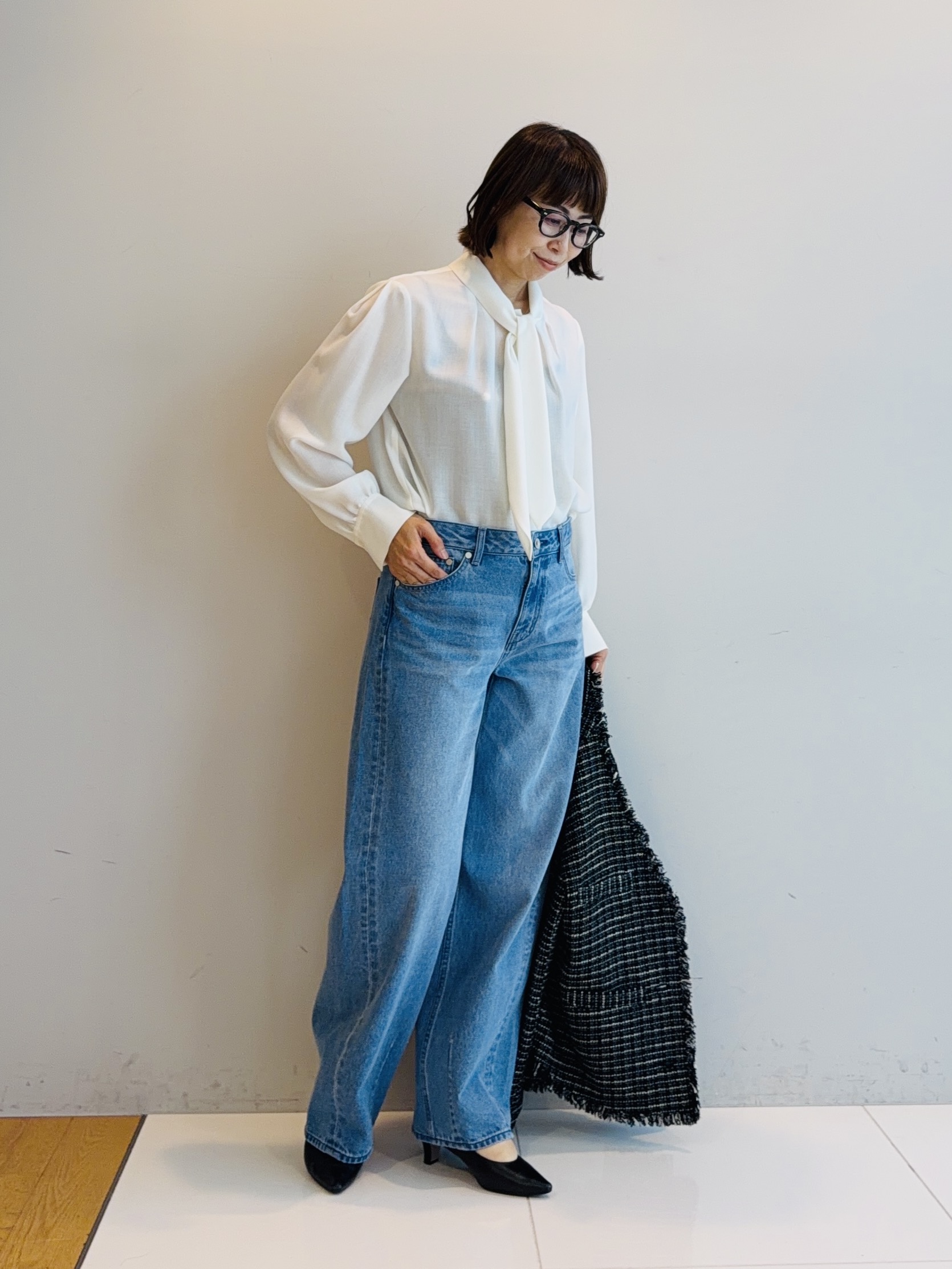 murayamaさんの「INDIVI｜【ラム革／美脚／通勤】レザーパンプス」を使ったコーディネート
