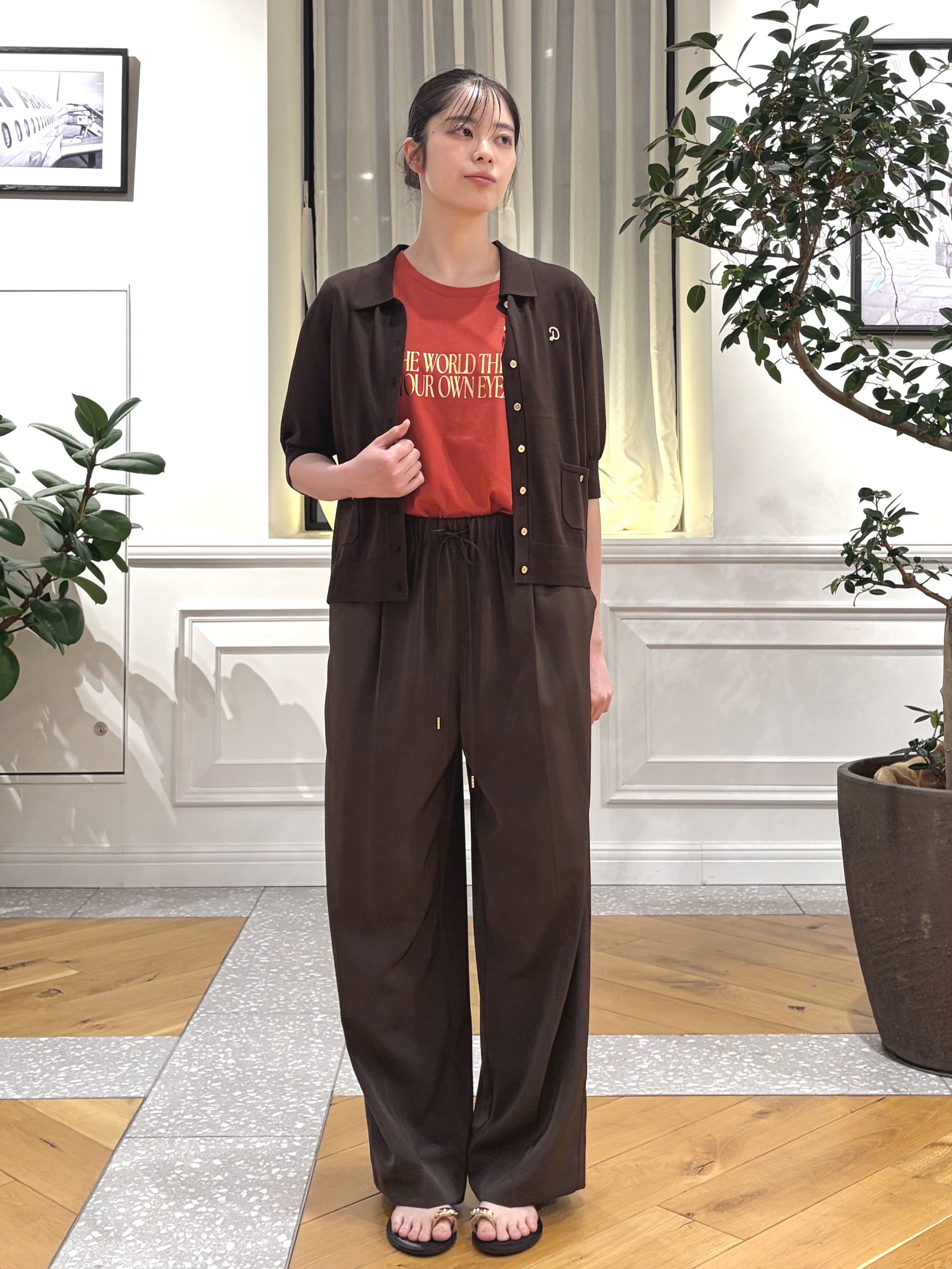 pupiさんの「DRESSTERIOR｜UV接触冷感シアーカーディガン」を使ったコーディネート