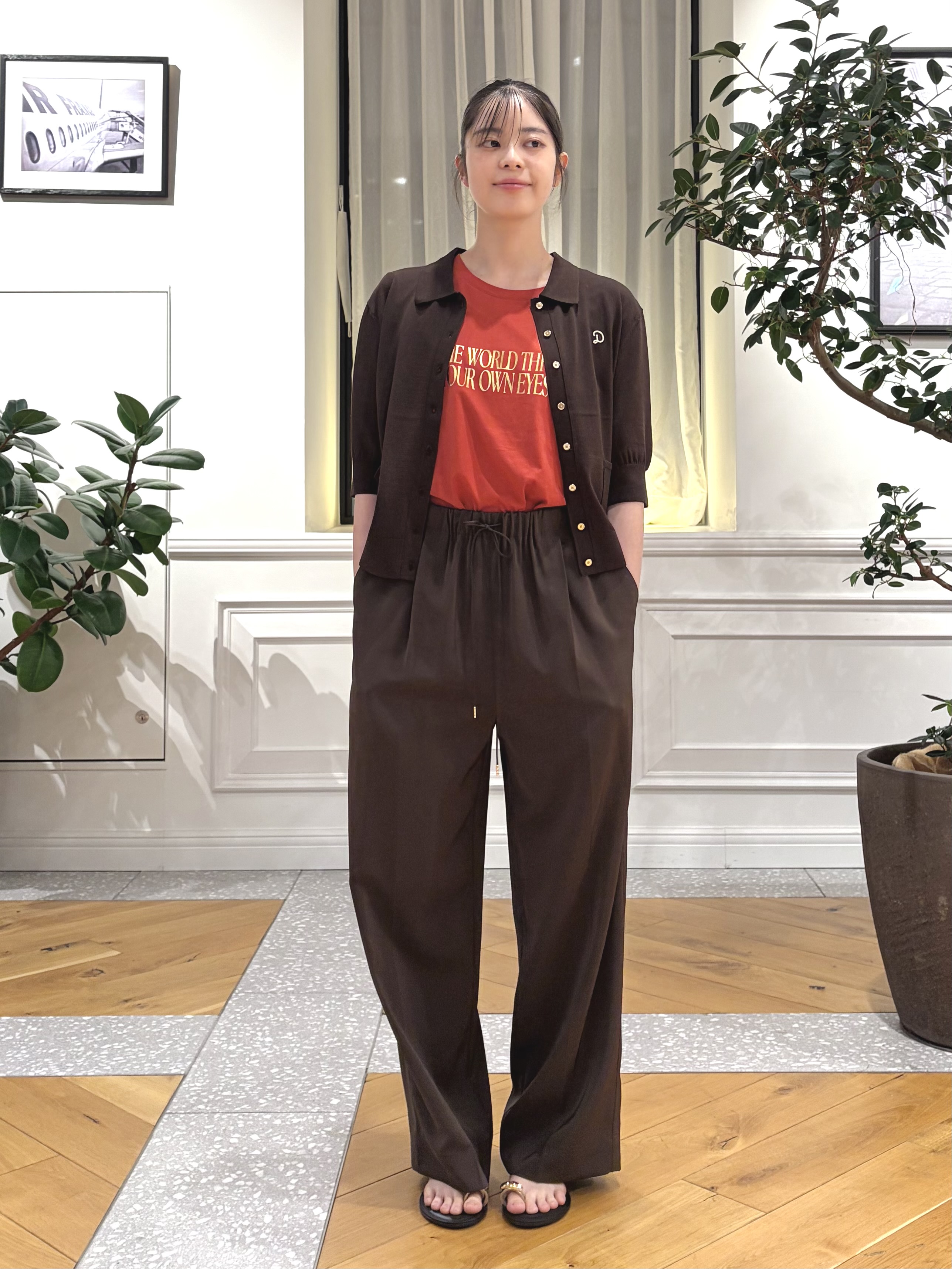 pupiさんの「DRESSTERIOR｜UV接触冷感シアーカーディガン」を使ったコーディネート