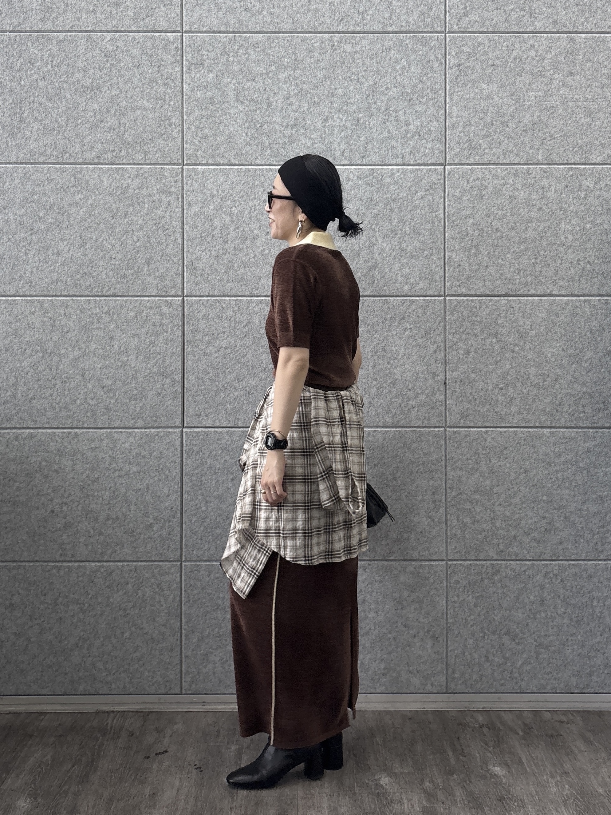 kotakiさんの「INDIVI｜フード付 シアーチェックシャツ」を使ったコーディネート