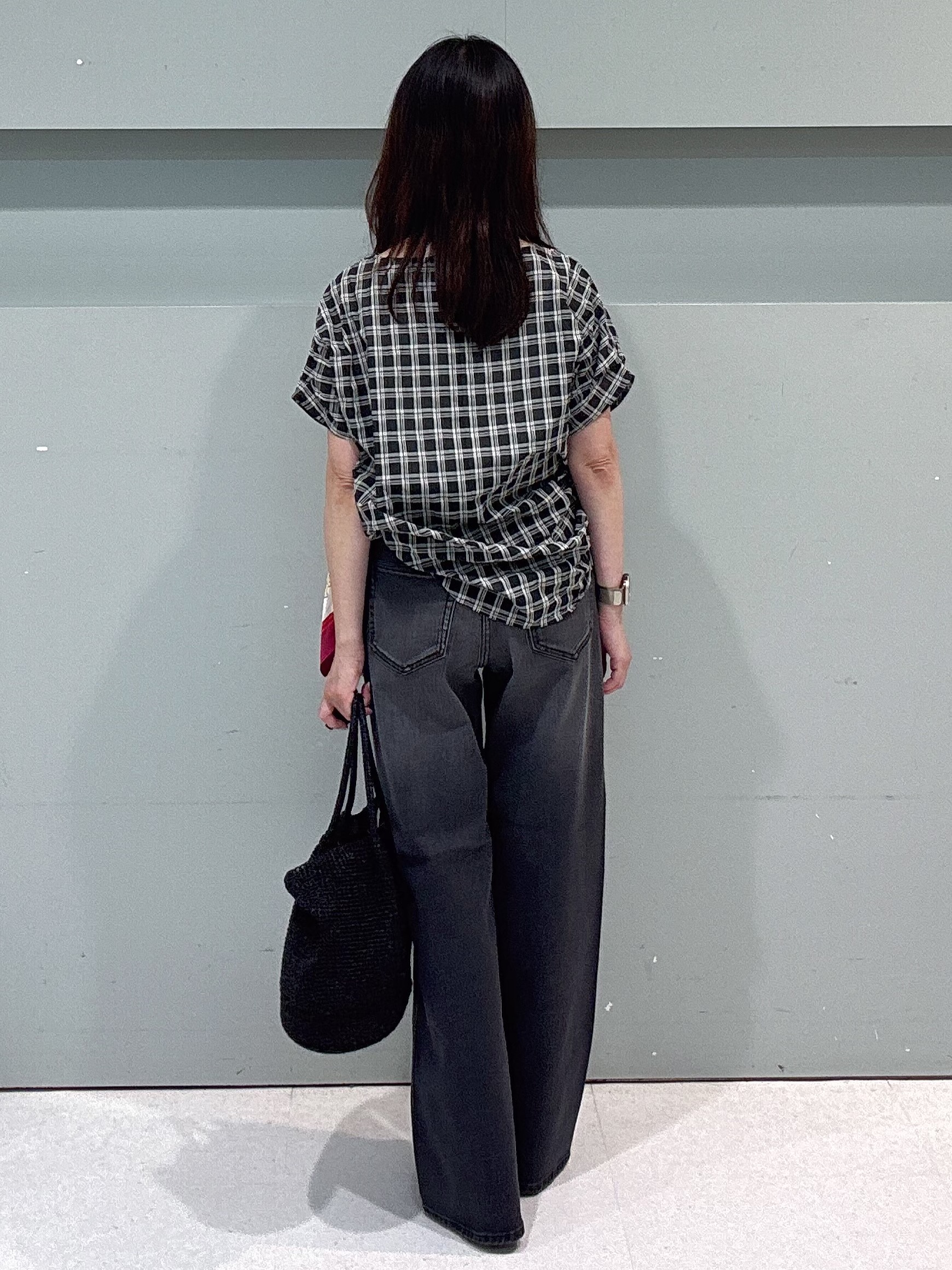 makiさんの「UNTITLED｜シアーチェックブラウス」を使ったコーディネート