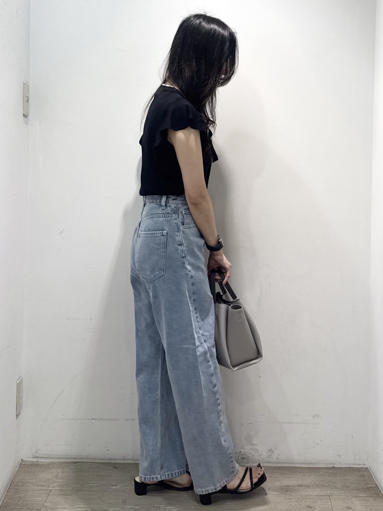 yuicciさんの「OPAQUE.CLIP｜【UVケア／接触冷感】バイカラーボウタイフリルトップス《洗濯機OK》」を使ったコーディネート