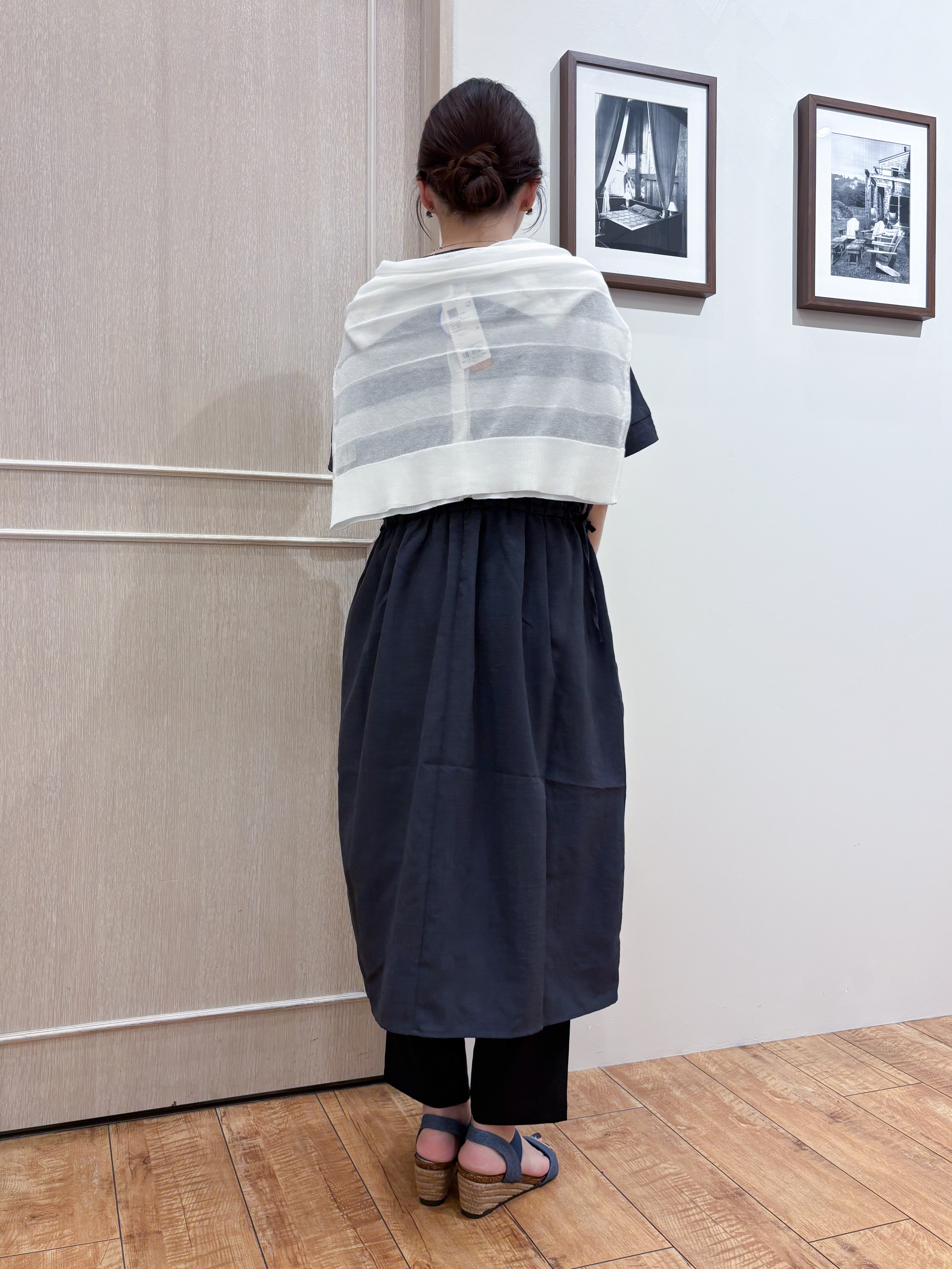 なみさんの「SHOO･LA･RUE｜【洗濯機可/S-LL】涼し気な透け感 日差し冷房対策に シアーボーダーカーディガン」を使ったコーディネート