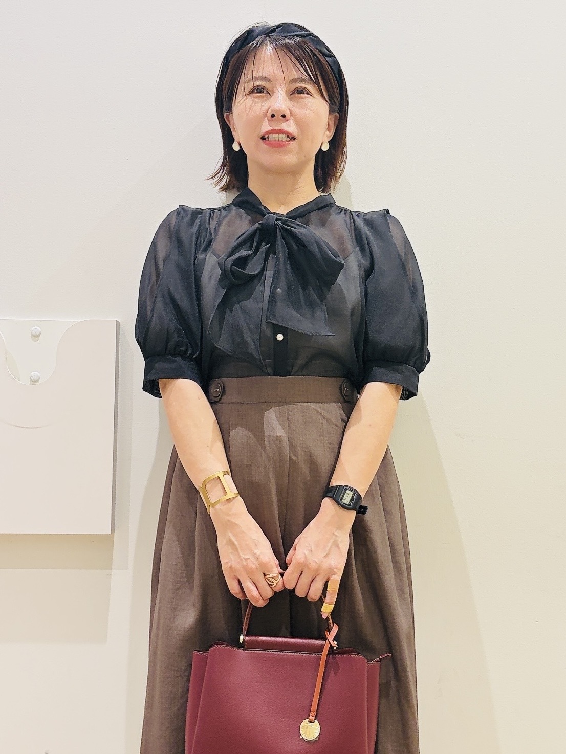 YUKOさんの「index｜オーガンシアーリボンフリルブラウス【洗濯機OK／イージーアイロン】」を使ったコーディネート