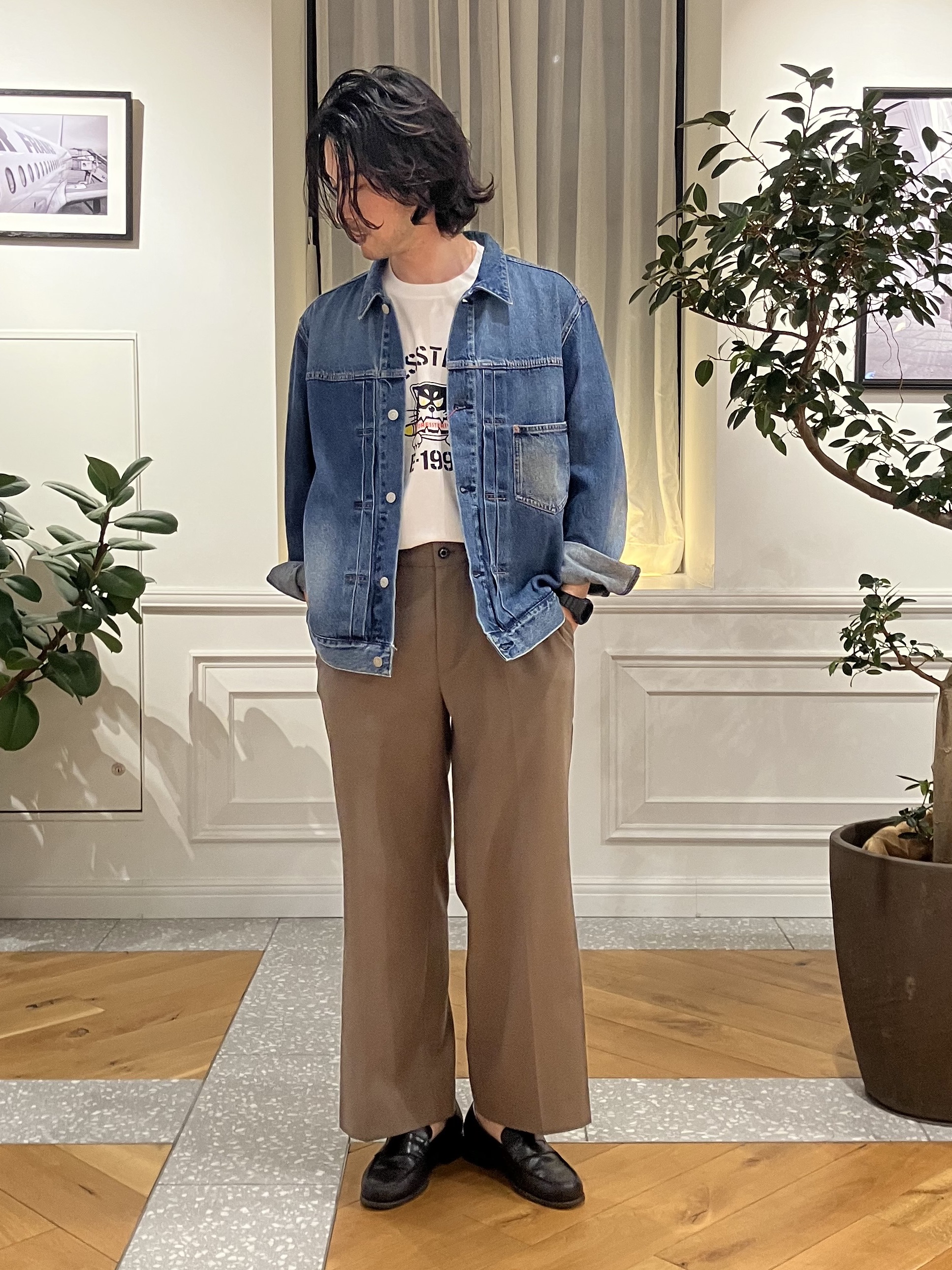 junyaさんの「DRESSTERIOR｜ファーストモデル ユーズドデニムGジャン」を使ったコーディネート