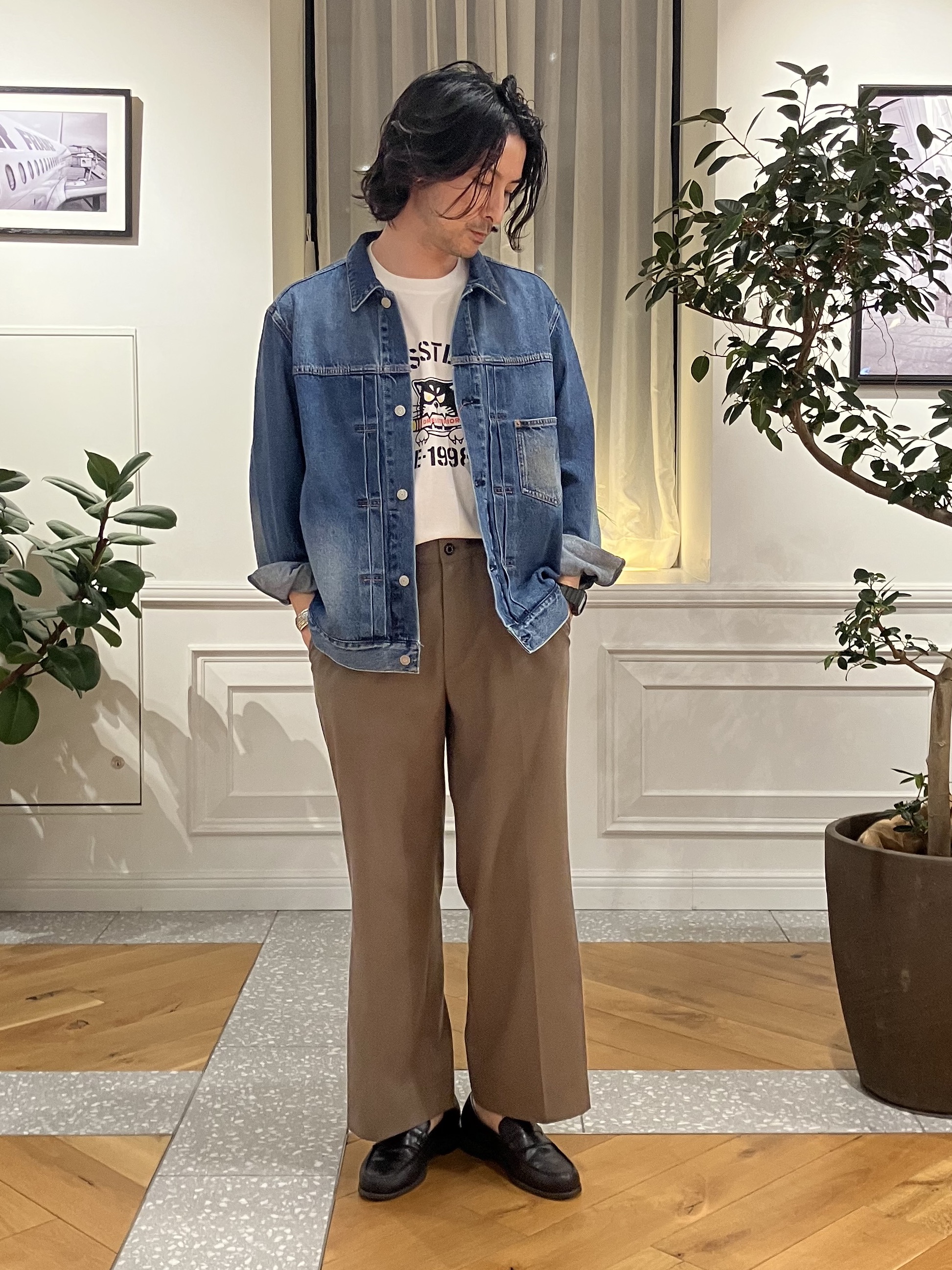 junyaさんの「DRESSTERIOR｜ファーストモデル ユーズドデニムGジャン」を使ったコーディネート