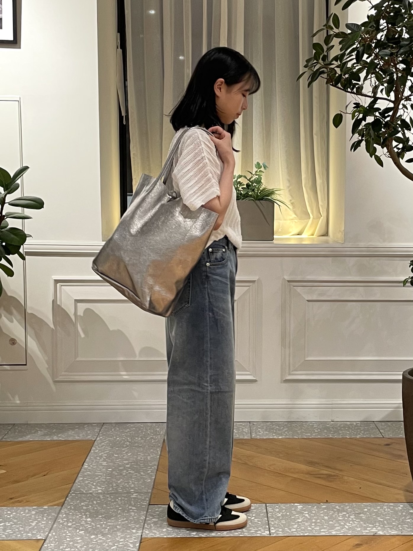 Lilyさんの「DRESSTERIOR｜【体系カバー/日除け】ドルマンスリーブ シアーメッシュプルオーバー」を使ったコーディネート