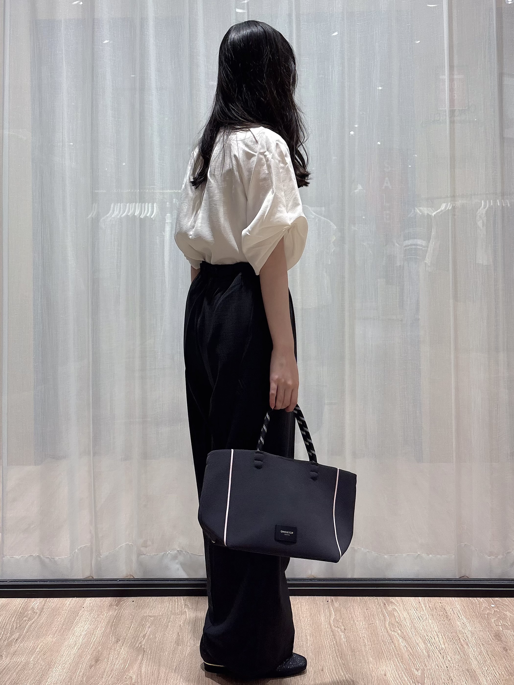 ぞうげさんの「OPAQUE.CLIP｜【接触冷感／吸水速乾】リネンライク タックスリーブブラウス《セットアップ対応／洗濯機OK》」を使ったコーディネート