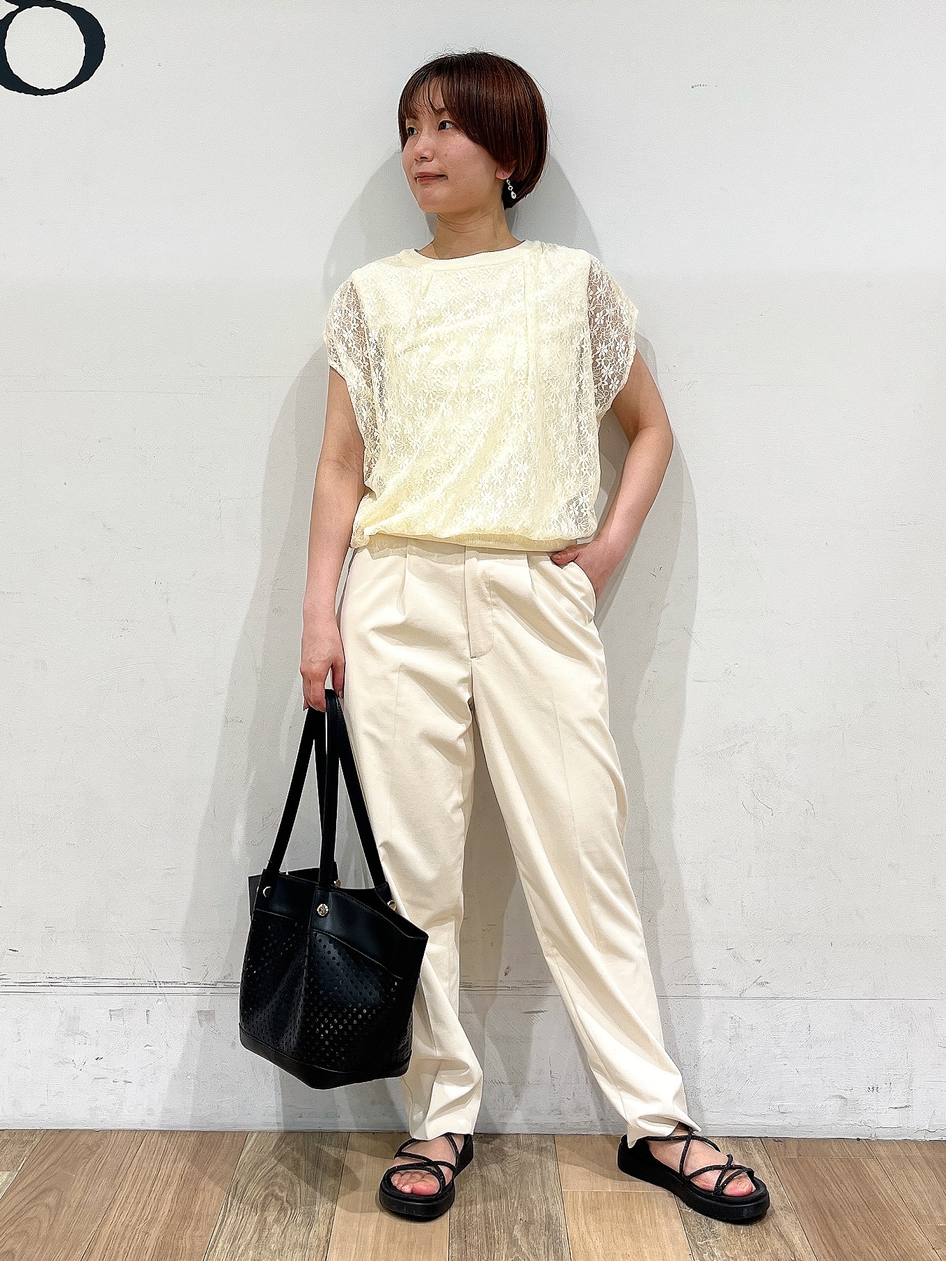 山さんさんの「grove｜高評価！【洗える/名品】大人の透け感、シアーカーディガン」を使ったコーディネート