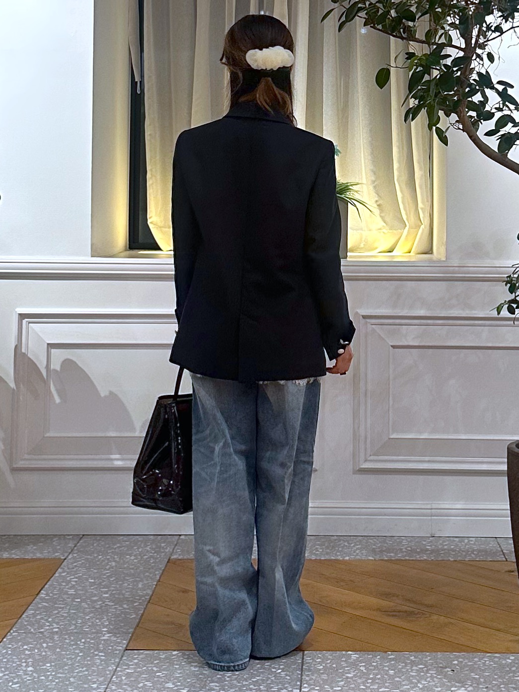 なべこさんの「DRESSTERIOR｜【セットアップ可】リネンブレンドダブルブレストジャケット」を使ったコーディネート