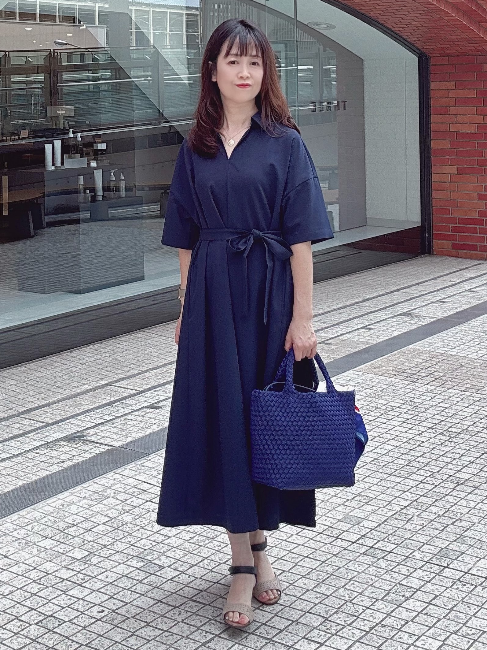 makiさんの「UNTITLED｜【UVカット/接触冷感/通気性】エアリークールワンピース」を使ったコーディネート