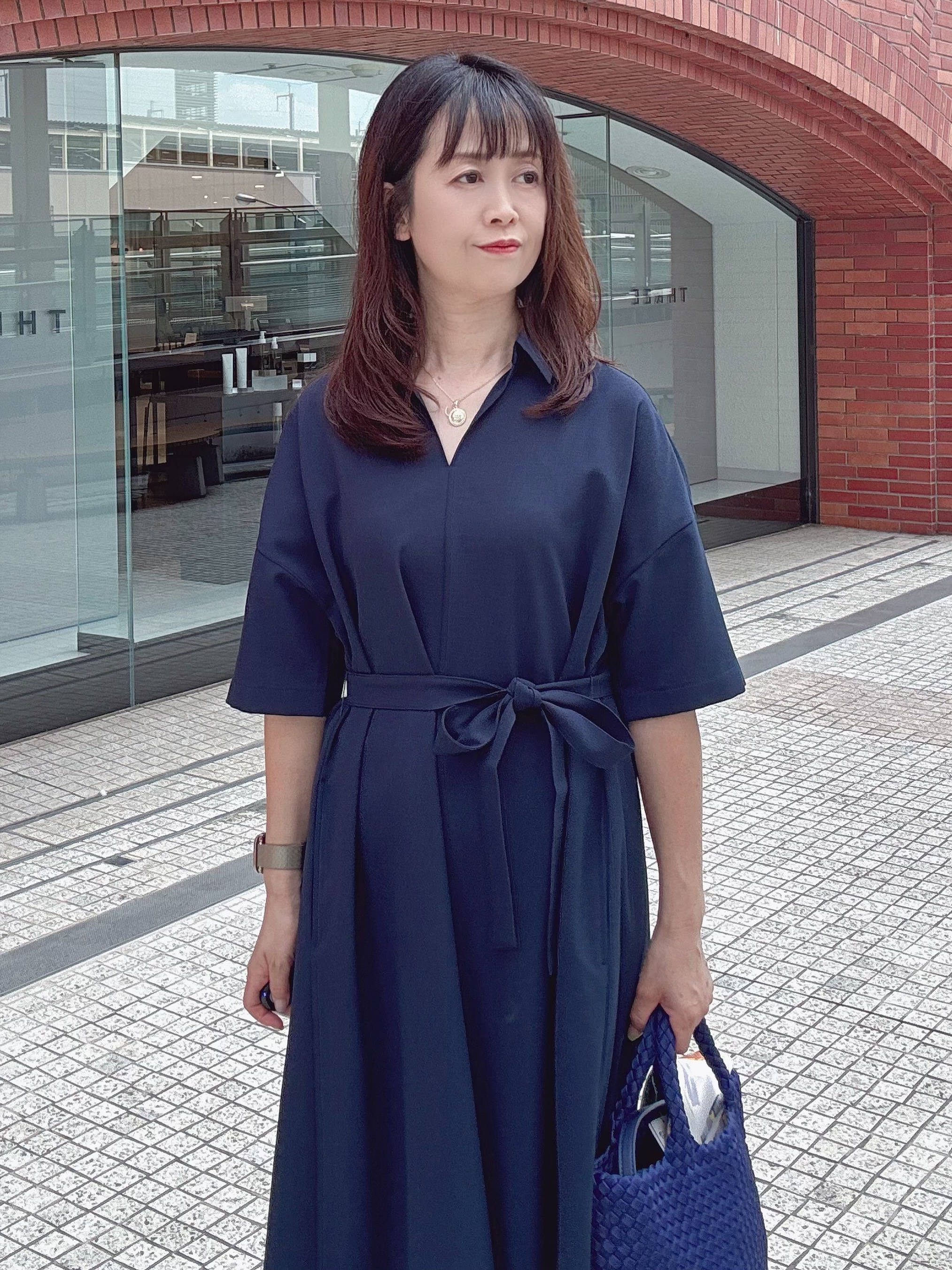makiさんの「UNTITLED｜【UVカット/接触冷感/通気性】エアリークールワンピース」を使ったコーディネート