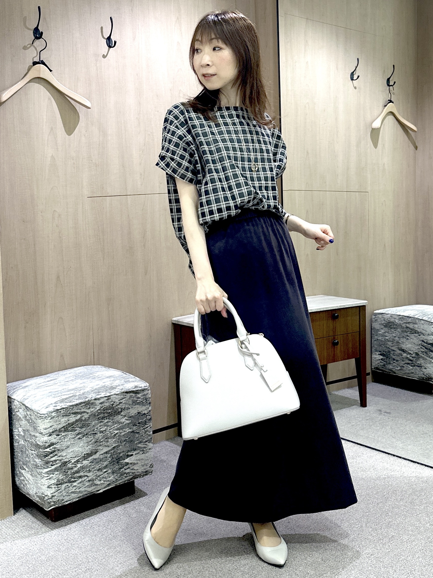 Miwaさんの「UNTITLED｜リネンミックスバンドカラーシャツ」を使ったコーディネート