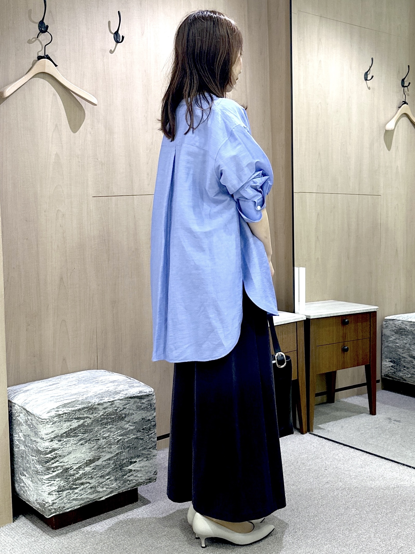 Miwaさんの「UNTITLED｜リネンミックスバンドカラーシャツ」を使ったコーディネート