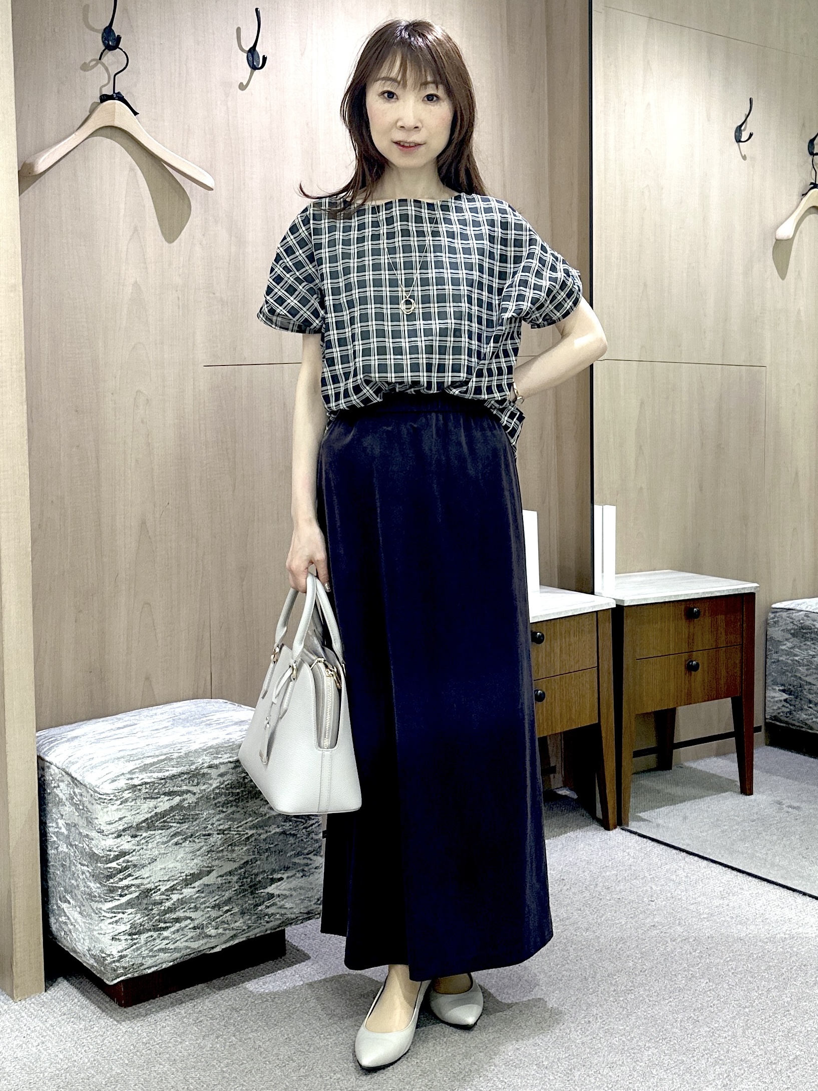 Miwaさんの「UNTITLED｜リネンミックスバンドカラーシャツ」を使ったコーディネート